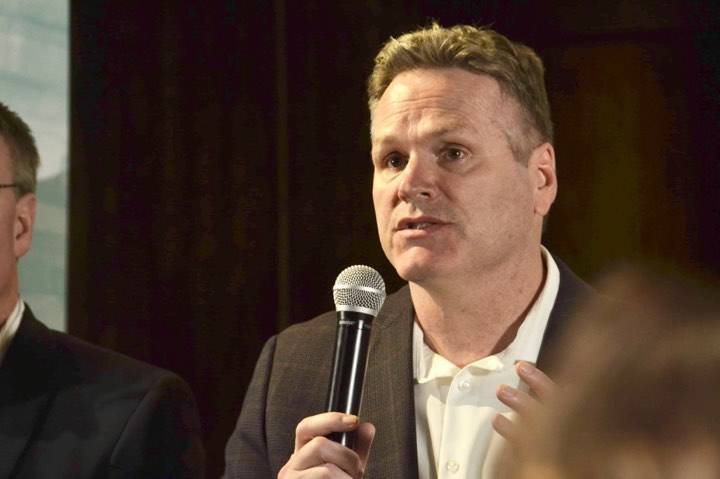 Gov. Mike Dunleavy speaks about his plan for a fiscally sustainable budget at the first event of his budget roadshow at the Cannery Lodge Monday, March 25, 2019 in Kenai, Alaska. (Photo by Victoria Petersen/Peninsula Clarion)