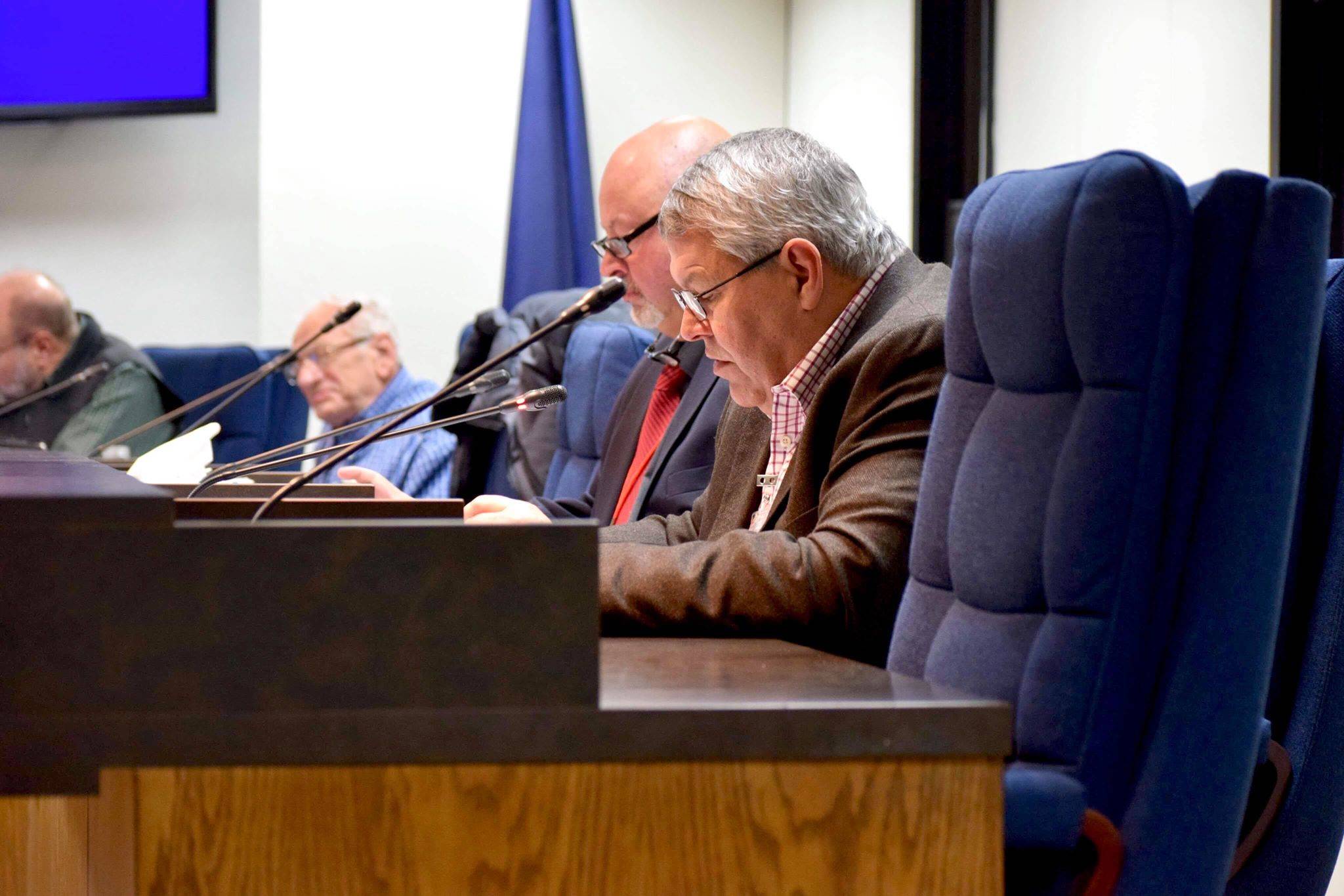 Mayor Charlie Pierce speaks at a Kenai Peninsula Borough meeting on Tuesday, Jan. 8, 2018. (Photo by Brian Mazurek/Peninsula Clarion)