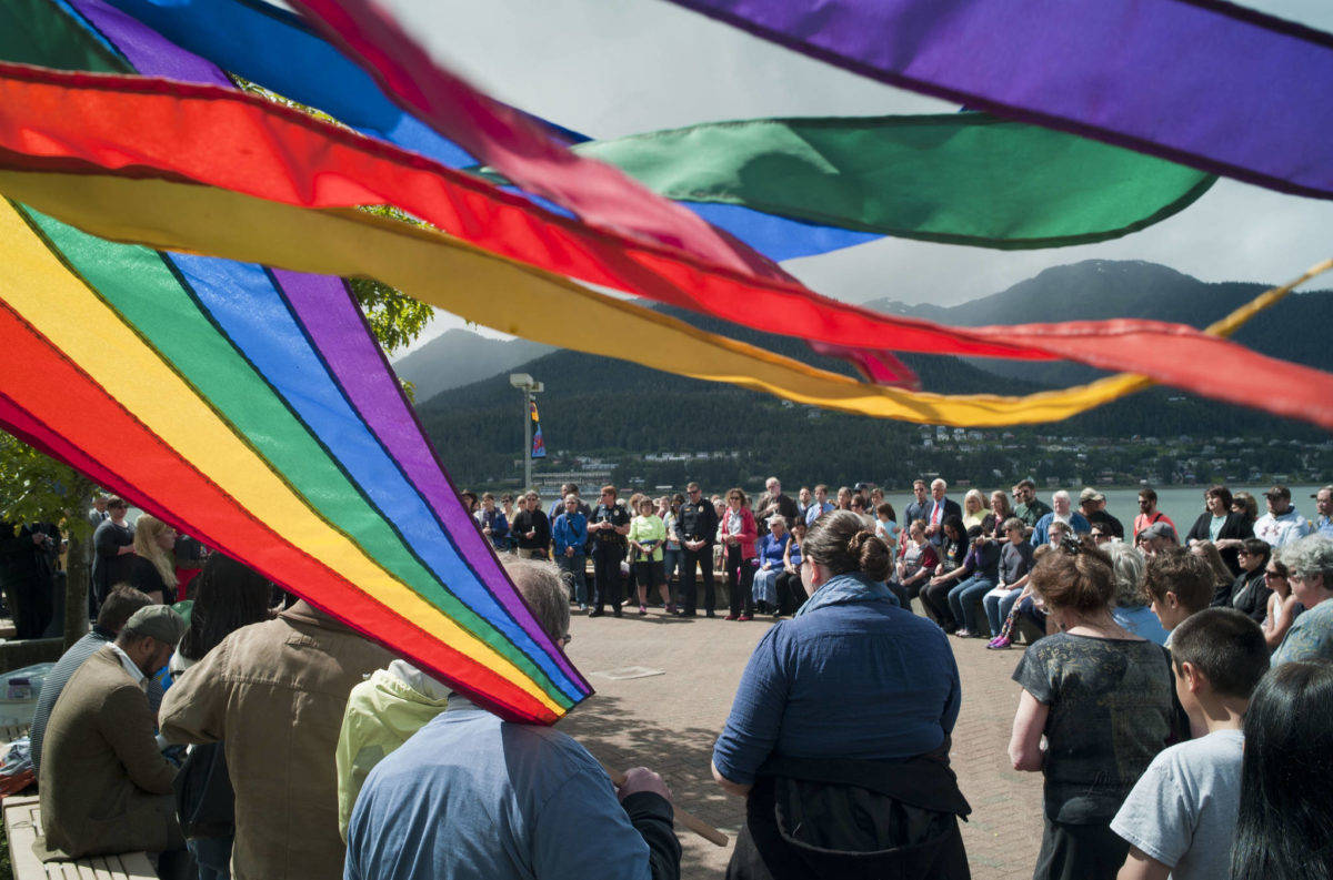 In this June 2016 photo, Juneau residents attend a vigil at Marine Park. (Michael Penn | Juneau Empire File)