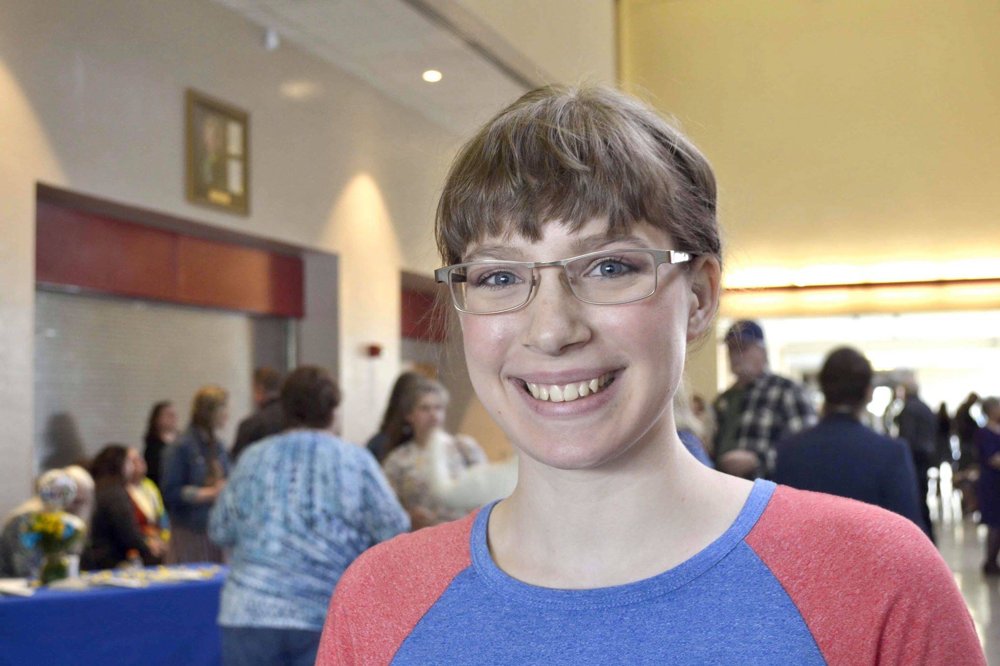 Caroline Huber graduated from the IDEA Homeschool program, Saturday, May 18, 2019, in Kenai, Alaska. (Photo by Victoria Petersen/Peninsula Clarion)