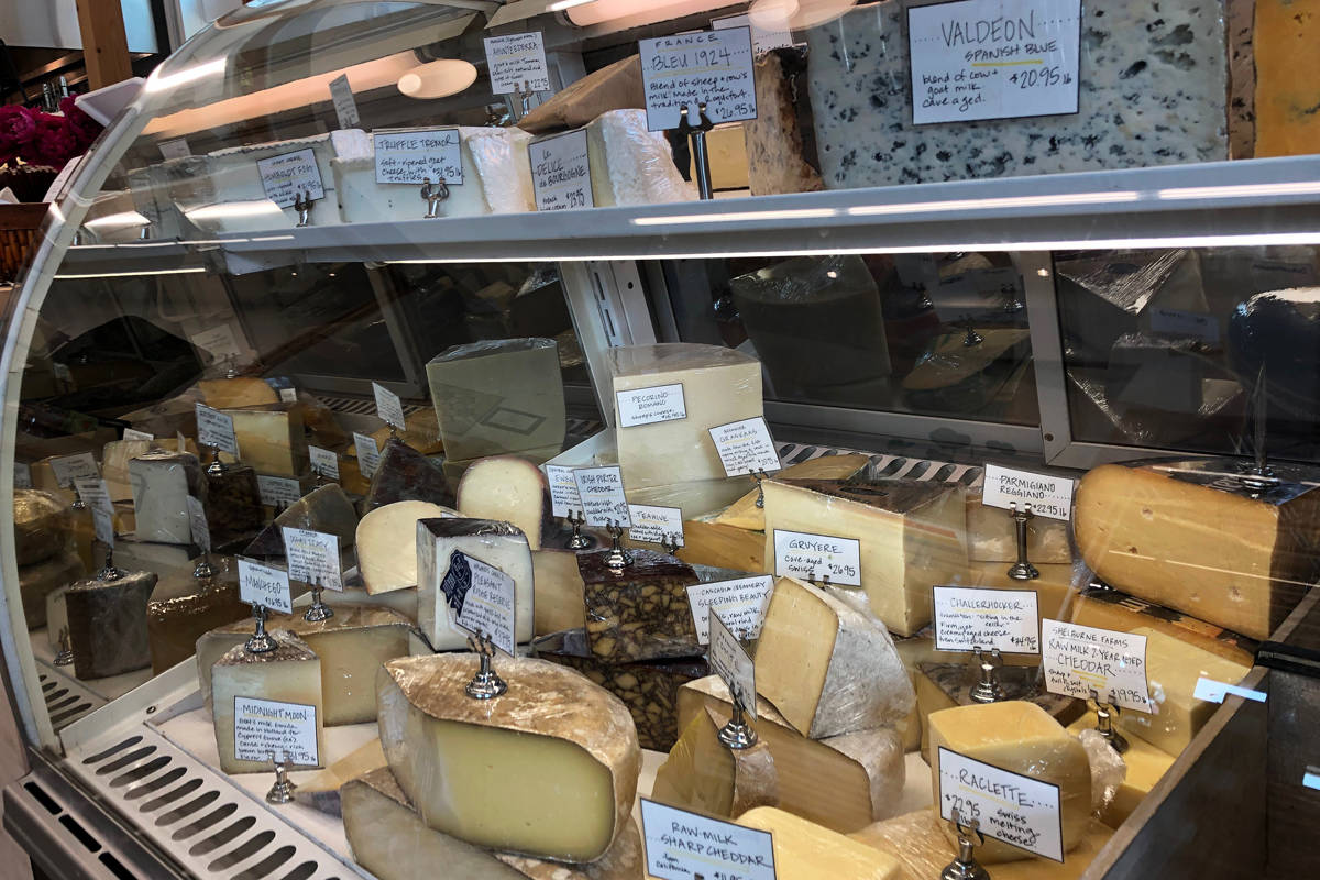 Joey Klecka / Peninsula Clarion                                Rows of artisian cheeses sit on display in Lucy’s Market in Soldotna.