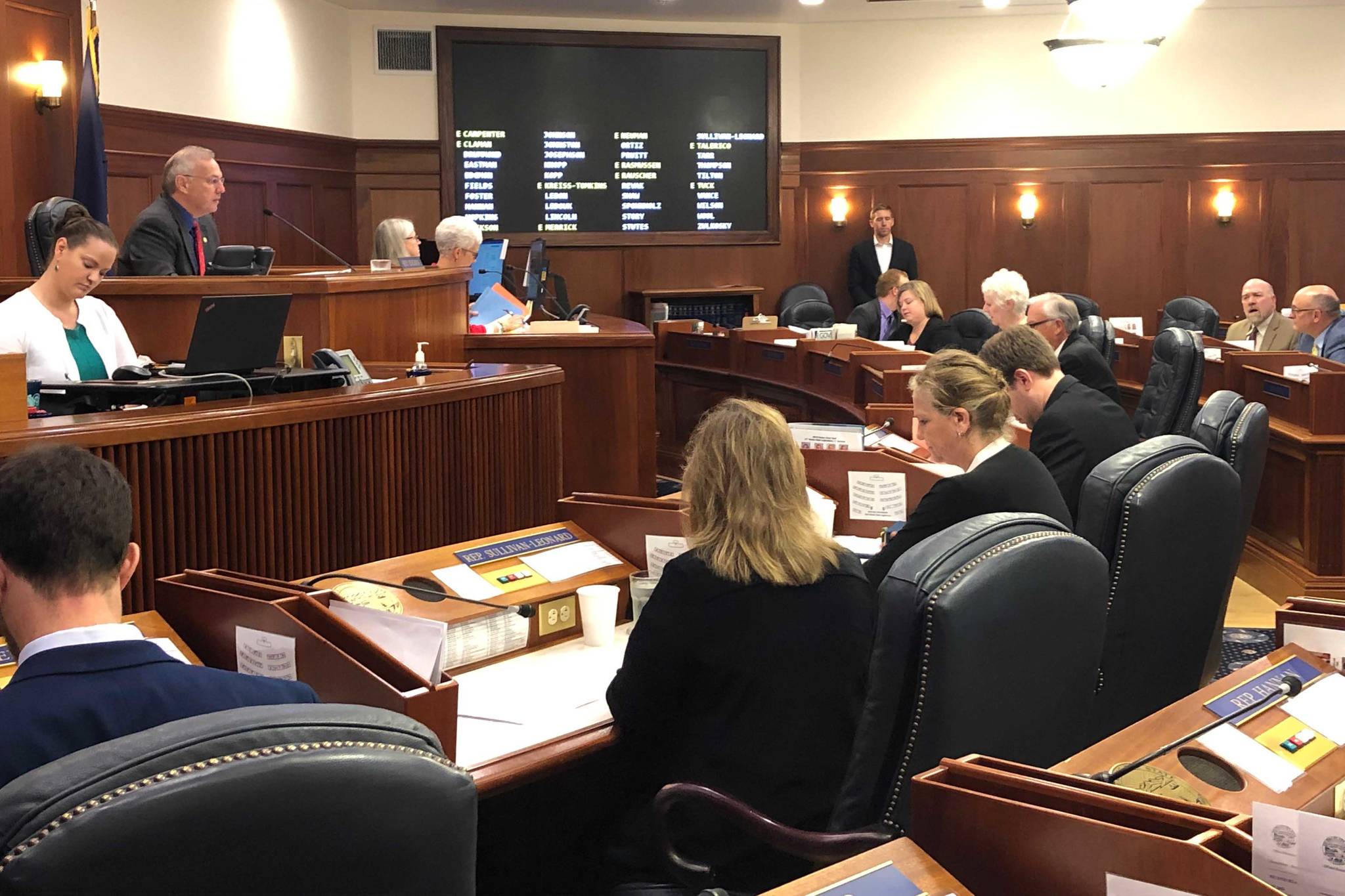 The House of Representatives meets in the Capitol in Juneau at July 25, 2019. (Peter Segall | Juneau Empire)