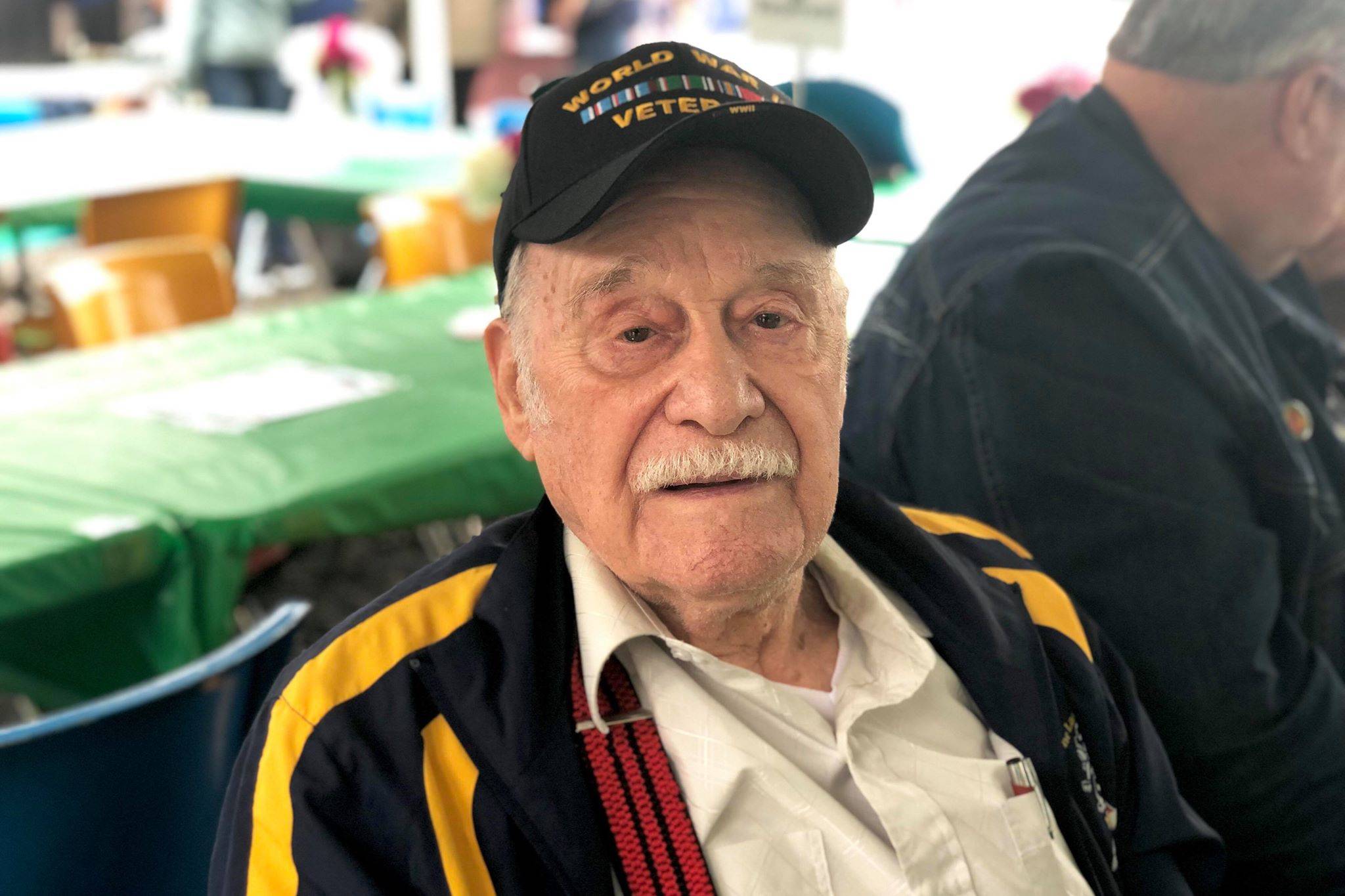 Al Hershberger was honored at the Soldotna Progress Days Pioneer Barbecue and Meet and Greet, where was named grand marshal of the Progress Days Parade, Friday, July 26, 2019, in Soldotna, Alaska. (Photo by Victoria Petersen/Peninsula Clarion)