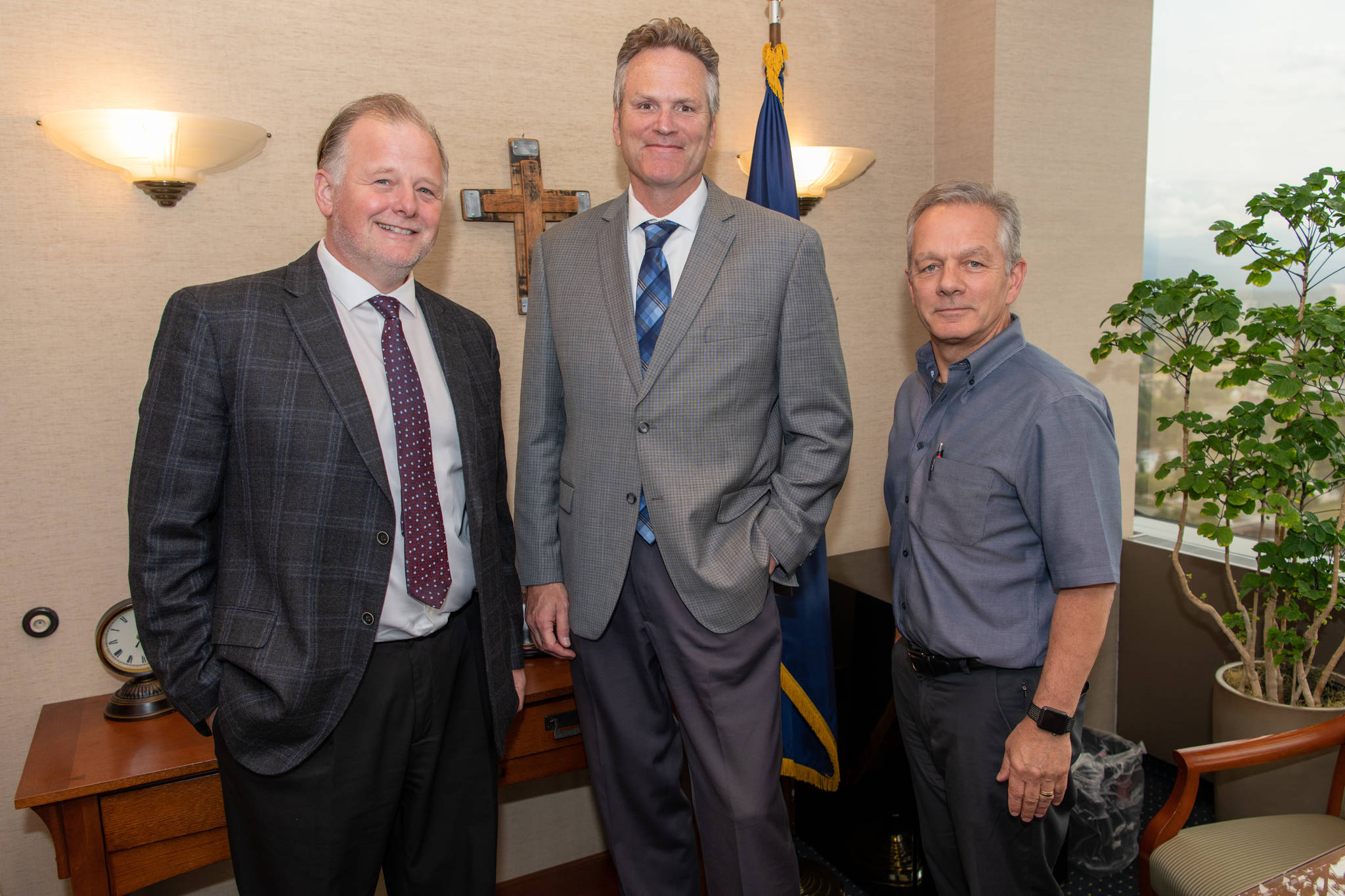 Alaska Governor Michael J. Dunleavy announced changes to his senior staff: Tuckerman Babcock will assume the role of Senior Policy Advisor for Strategic Affairs and Ben Stevens will become the Governor’s new Chief of Staff, Wednesday, July 31, 2019 in Anchorage, Alaska. (Photo courtesy of Matt Shuckerow/State of Alaska)