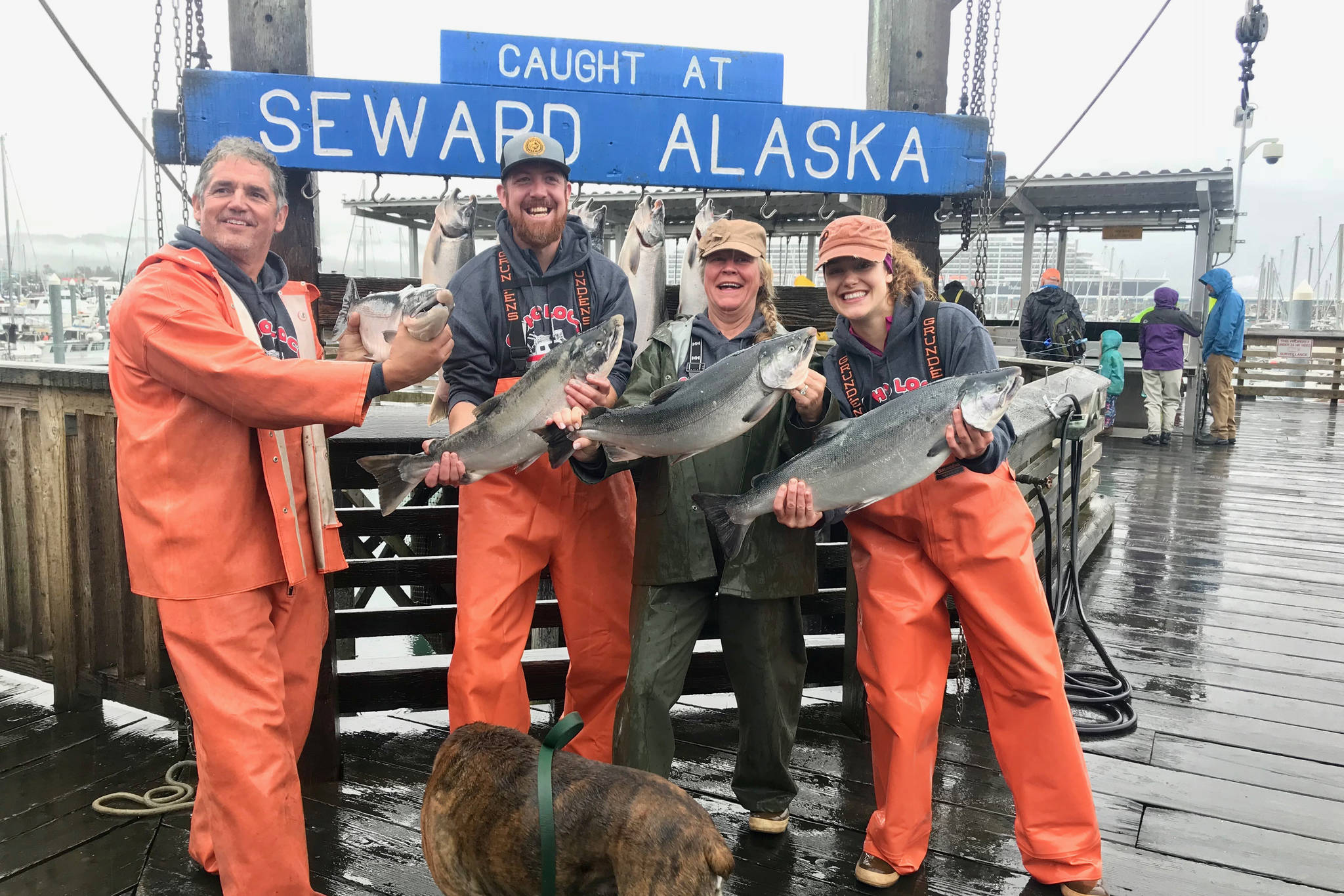 Photo courtesy of Seward Chamber of Commerce                                The Ferrin family of Anchorage show off their catches from 2018’s Seward Silver Salmon Derby. Colleen Ferrin took home second place in the overall tournament with a 16.19 pound fish.