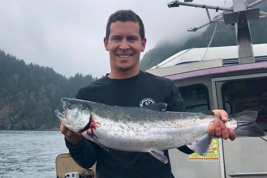 Kenny Regan, of Seward, shows off some silvers caught during the Seward Silver Salmon Derby going on through Sunday. The 2019 Derby is dedicated to Monty and Florita Richardson, longtime Alaskans who helped shape Seward’s charter fishing industry and participated in in the Salmon Derby for six decades. Monty ran his charter business well into his 80s and passed away this spring at 101 years old.                                Photo courtesy of Kenny Regan