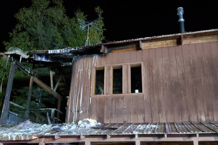 A duplex that caught fire in Soldotna, Alaska, is seen here on Aug. 28, 2019. (Photo courtesy Central Emergency Services)