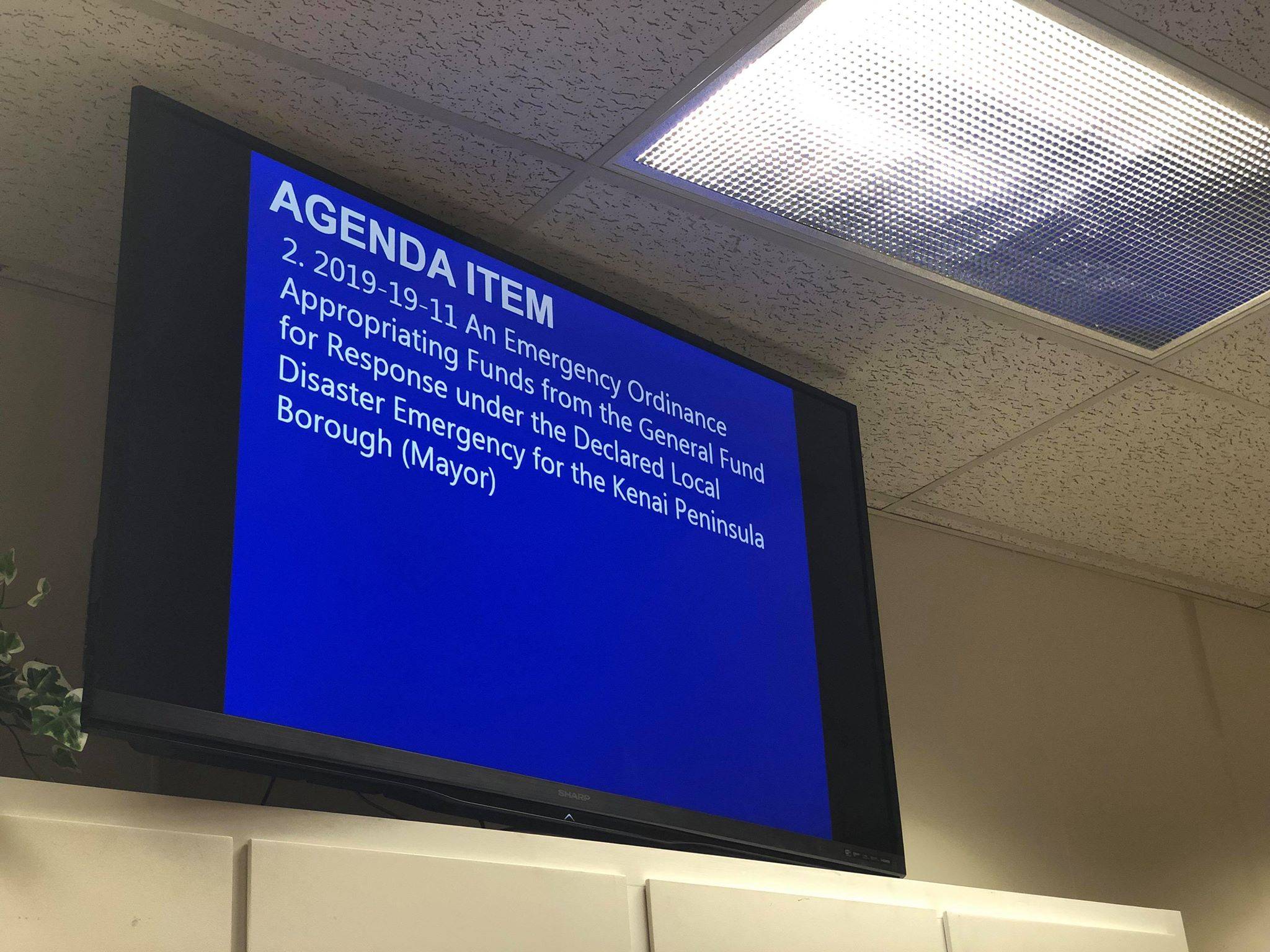 An emergency ordinance to fund disaster response was passed in a special assembly meeting at the Kenai Peninsula Borough, Thursday, Aug. 29, 2019, in Soldotna, Alaska. (Photo by Victoria Petersen/Peninsula Clarion)