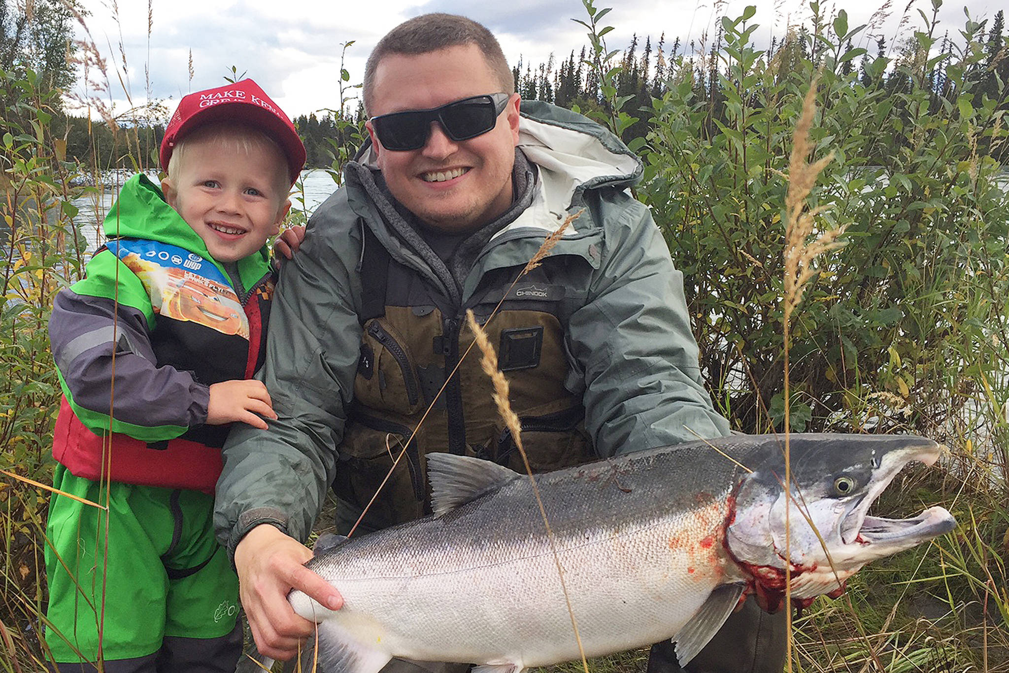 Participants of the Silver Salmon Derby flaunt their catch. The 2019 Derby begins this weekend and will continue to Sept. 22, 2019. (Photo provided by the Kenai Chamber of Commerce)