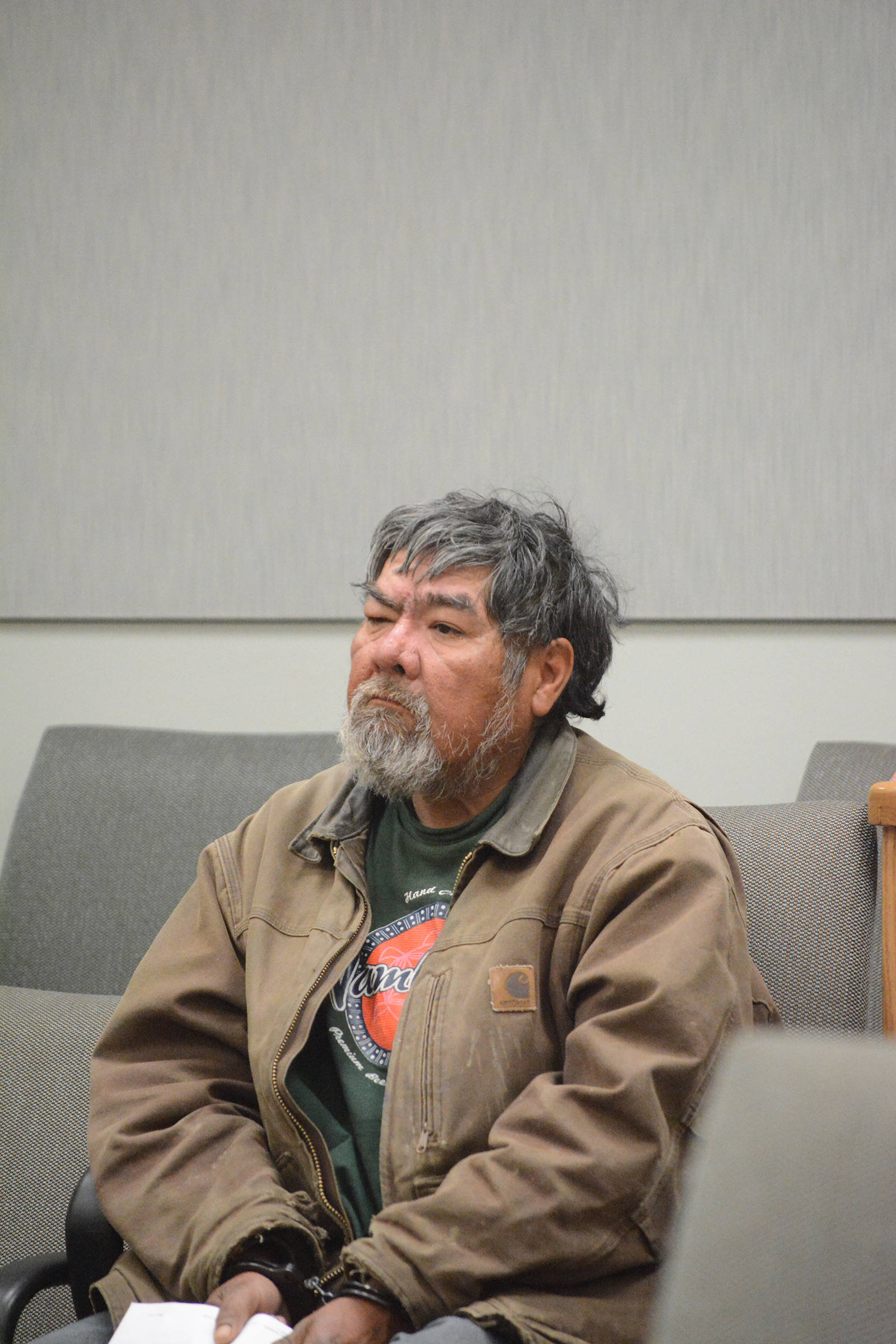 Lee John Henry attends his arraignment on first-degree murder in the Homer Courtroom on Oct. 17, 2016, in Homer, Alaska. Homer Police arrested Henry in the death of Mark Matthews, then 61, killed off the Poopdeck Trail on July 28, 2013. (Photo by Michael Armstrong/Homer News)