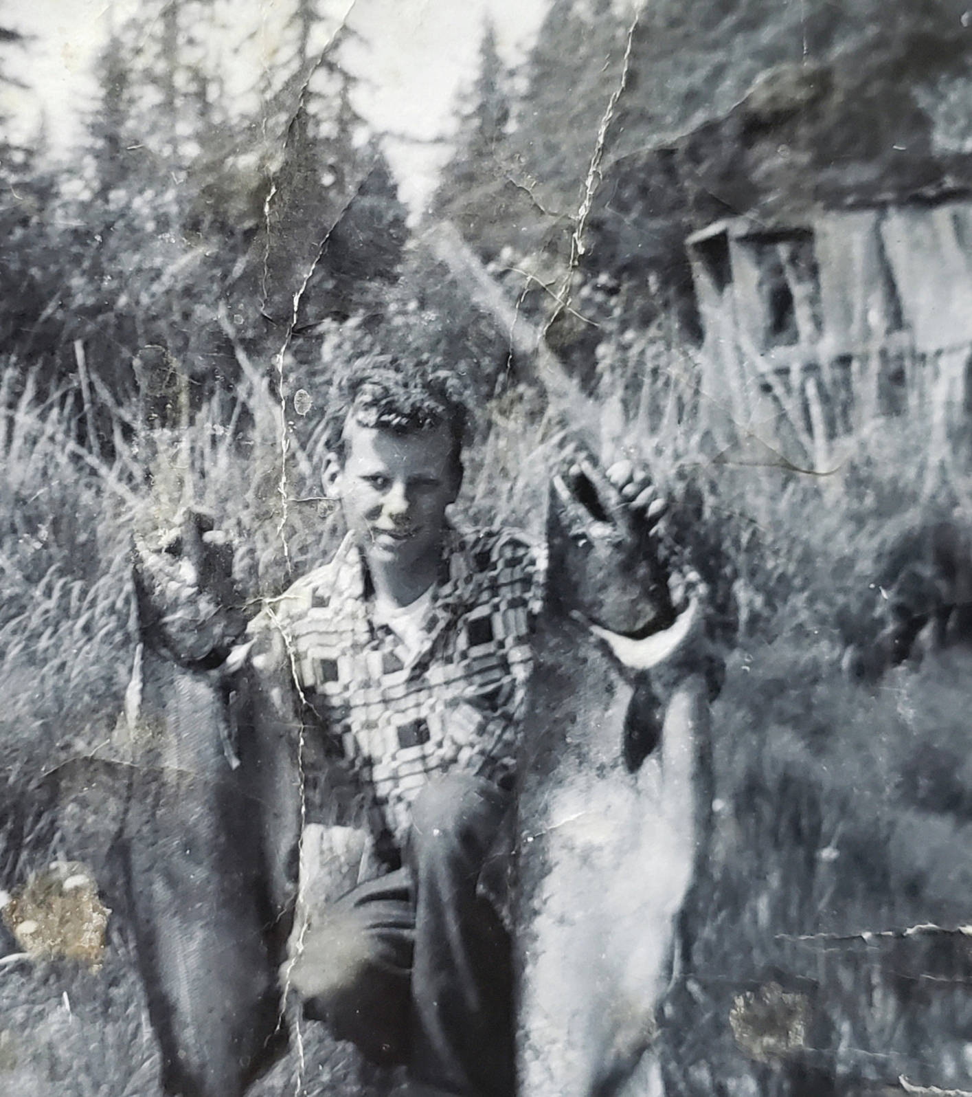 Steve Walli in 1960 with a king salmon from Stariski Creek, Alaska. (Photo courtesy Steve Walli family)