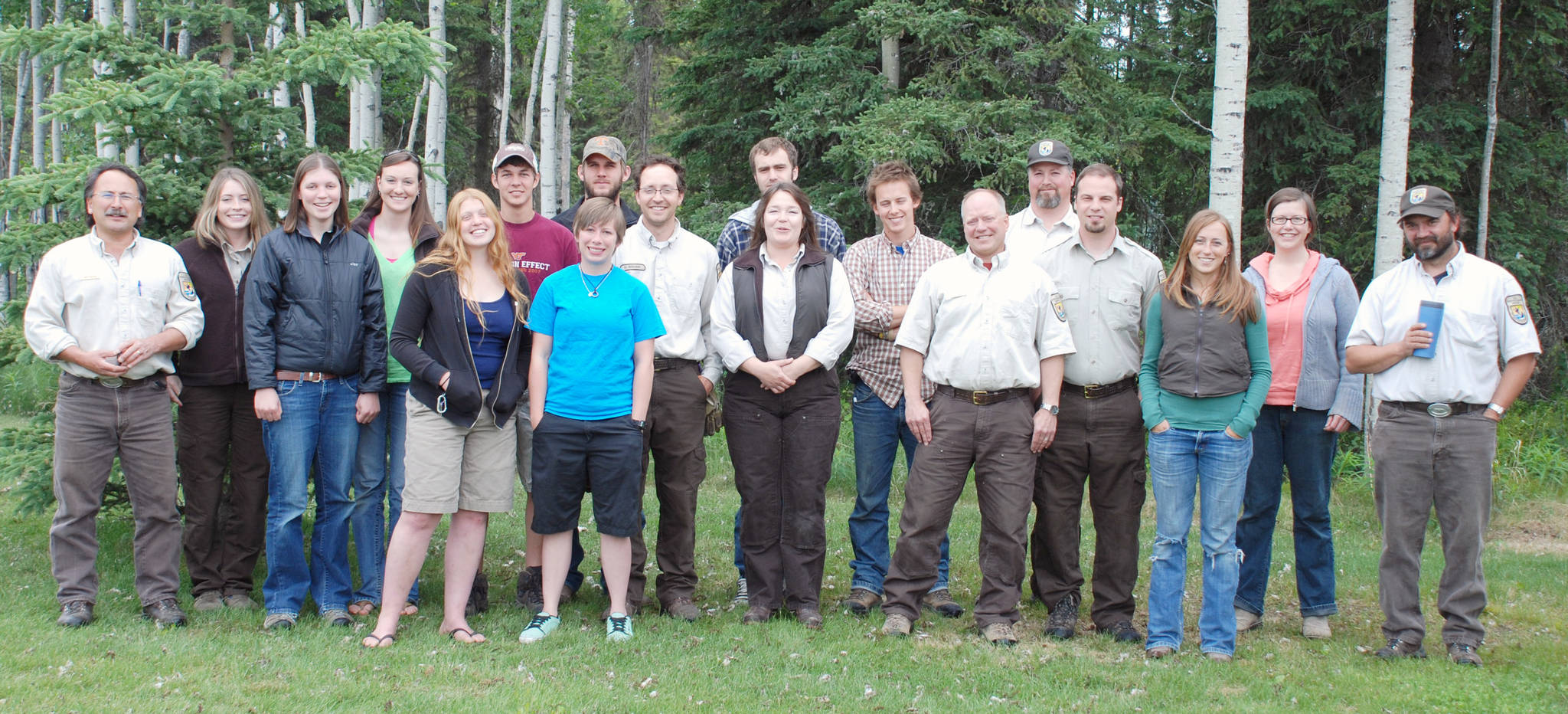 Permanent and seasonal staff from the Kenai National Wildlife Refuge who helped estimate the Kenai brown bear population in 2010. (Photo provided by Kenai National Wildlife Refuge)