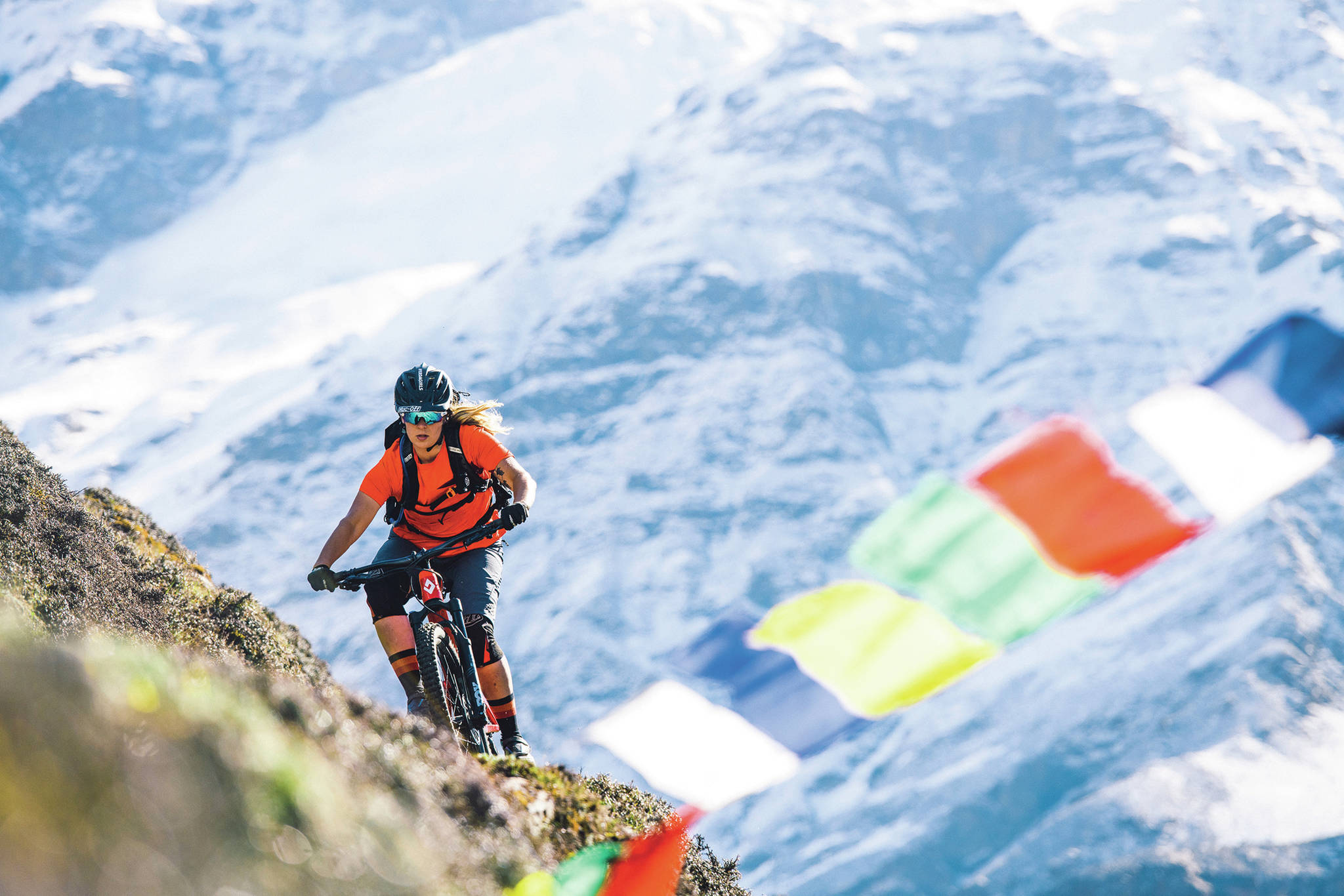 This image from one of the 2018 Telluride Mountainfilm festival short films shows a woman riding a mountain bike. A condensed version of the film festival will be shown in Homer at 7 p.m. this Friday and Saturday at Homer Mariner Theatre at Homer High School. (Photo courtesy Telluride Mountainfilm)