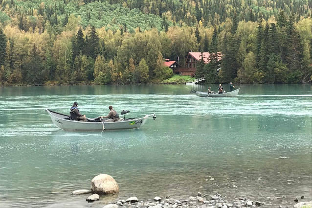 Boaters can be seen on the Kenai River on Sept. 4, 2019. (Photo courtesy Great Basin Incident Management Team)