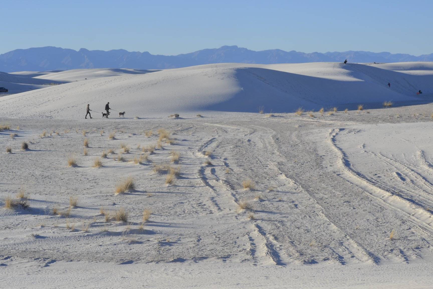 White Sands National Monument in New Mexico could almost be mistaken for a snowy hillside. (Photo by Victoria Petersen/Peninsula Clarion)