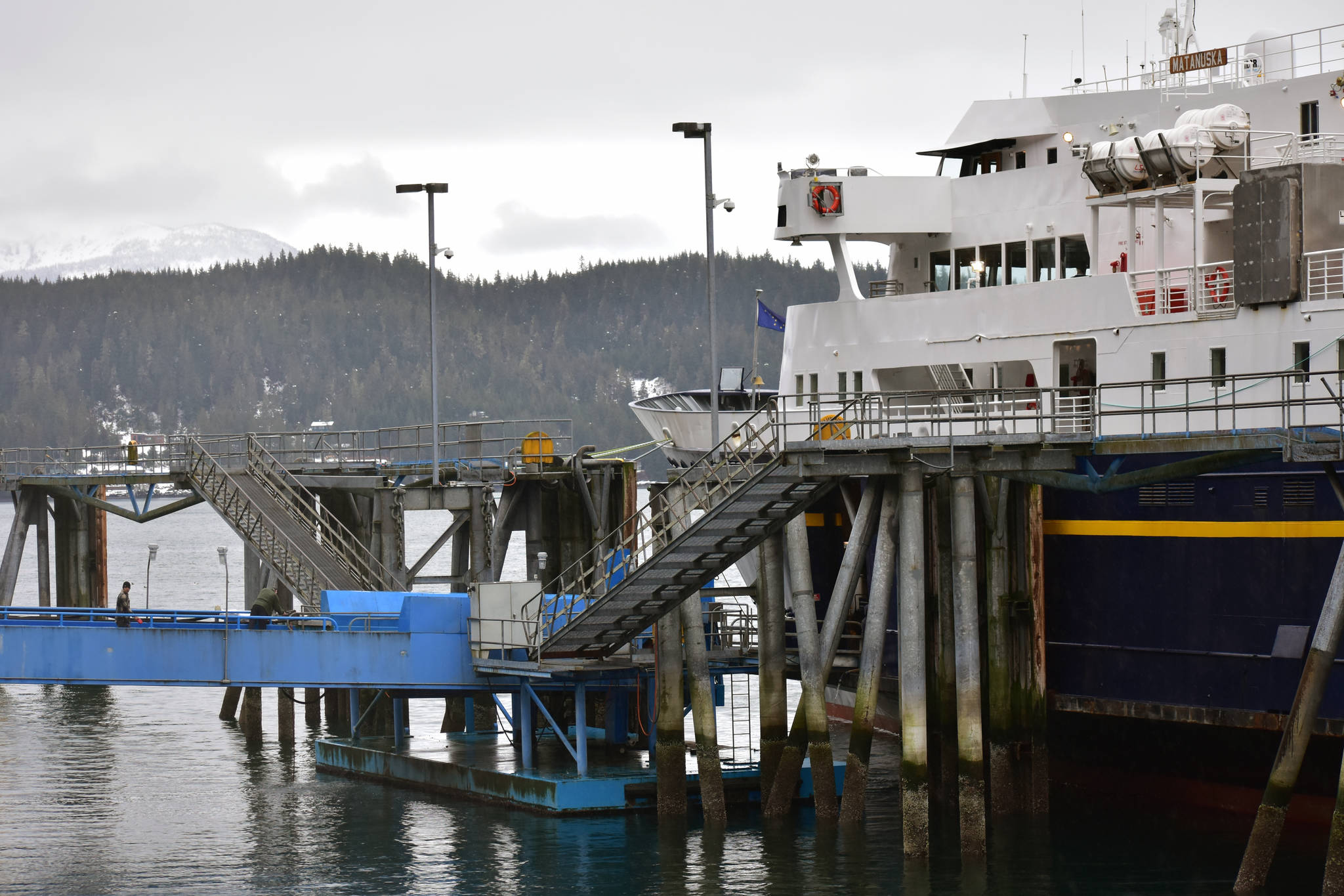 Peter Segall | Juneau Empire                                The MV Matanuska tied up at the Auke Bay Ferry Terminal on Thursday.
