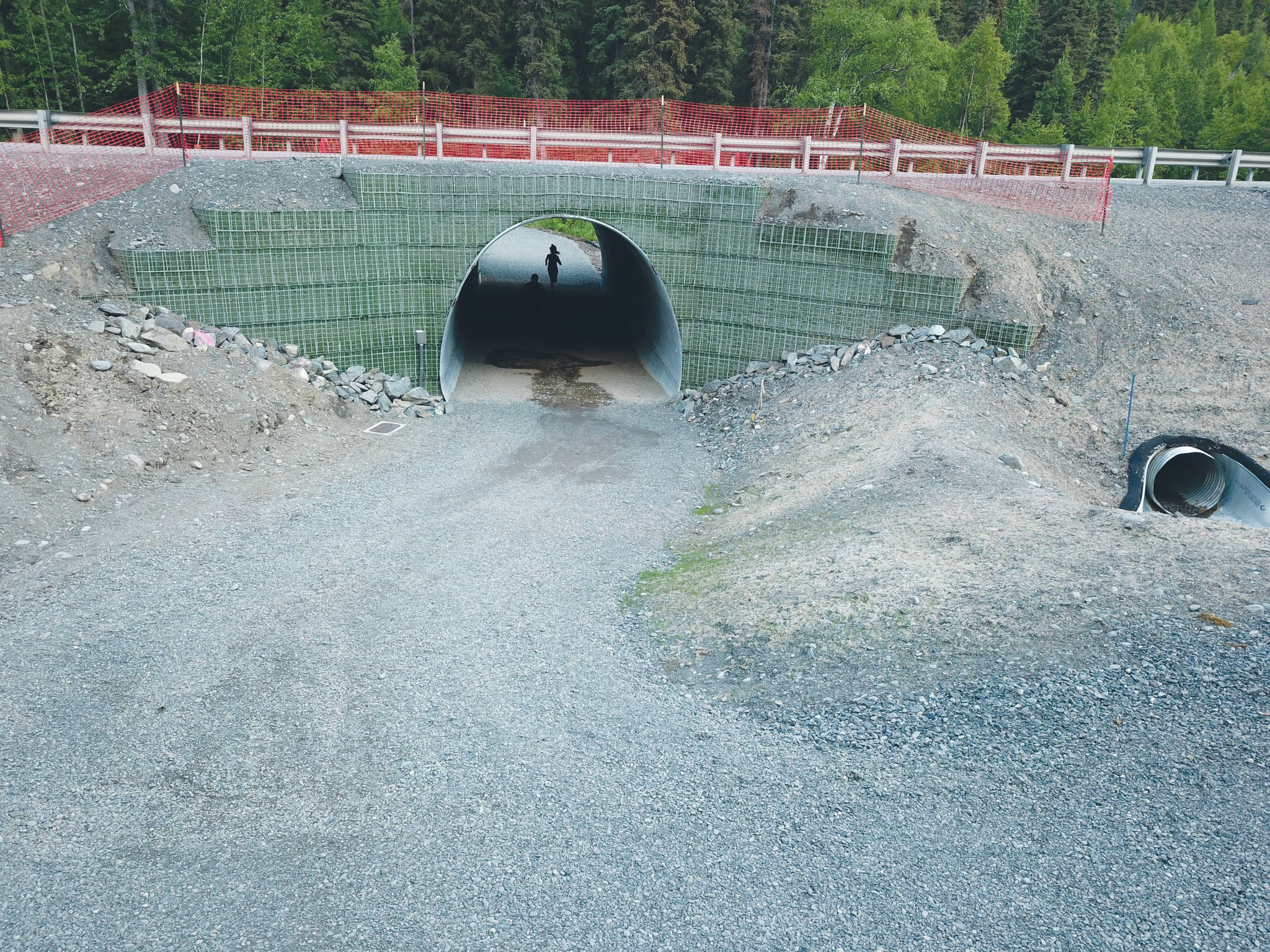 The underpass for the Skyline Trail, one of several improvements that were part of the Sterling Highway Mile 58 to 79 Improvements Project, provides a safe crossing for hikers. (Photo provided by Kenai National Wildlife Refuge)