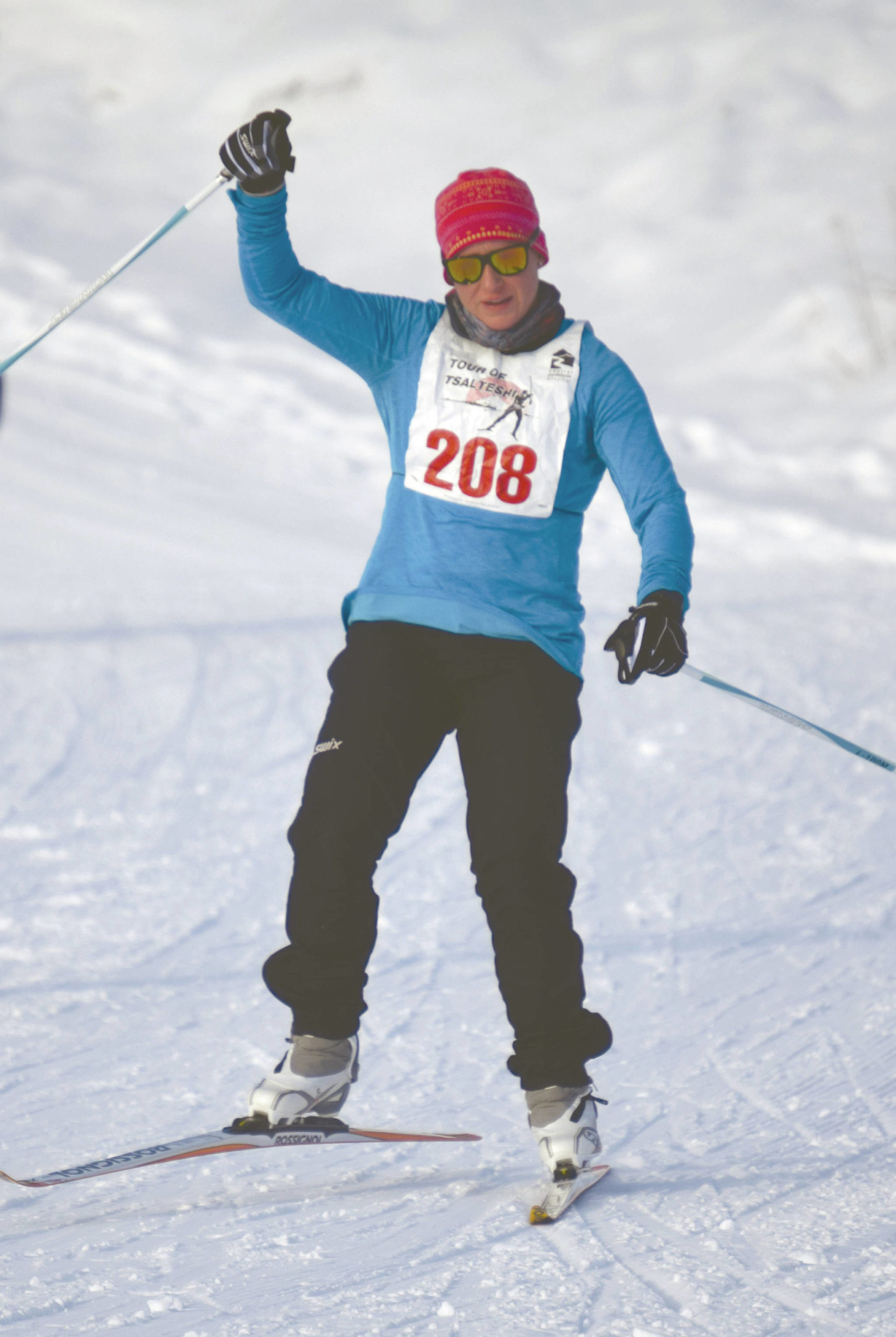 Jeff Helminiak / Peninsula Clarion                                Melissa Smith wins the women’s 40-kilometer freestyle Sunday at the Tour of Anchorage at Tsalteshi Trails just outside of Soldotna.