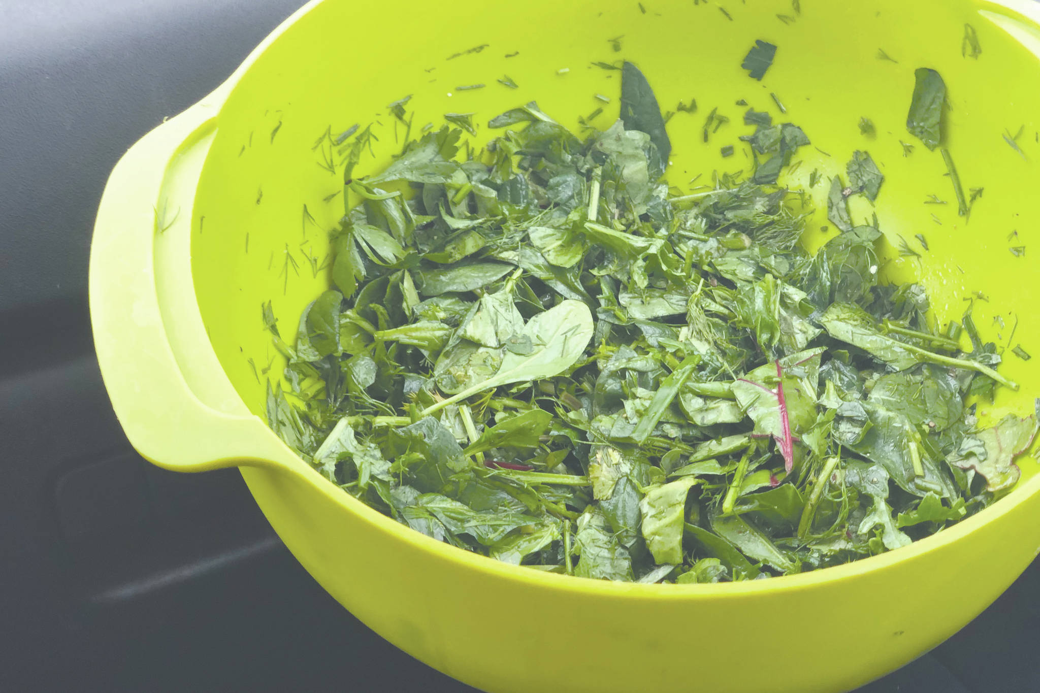 Photo by Victoria Petersen
This “perfectly herby salad,” inspired by a recipe from New York Times food columnist Alison Roman, is the perfect antidote to a cold, snowy winter weather.