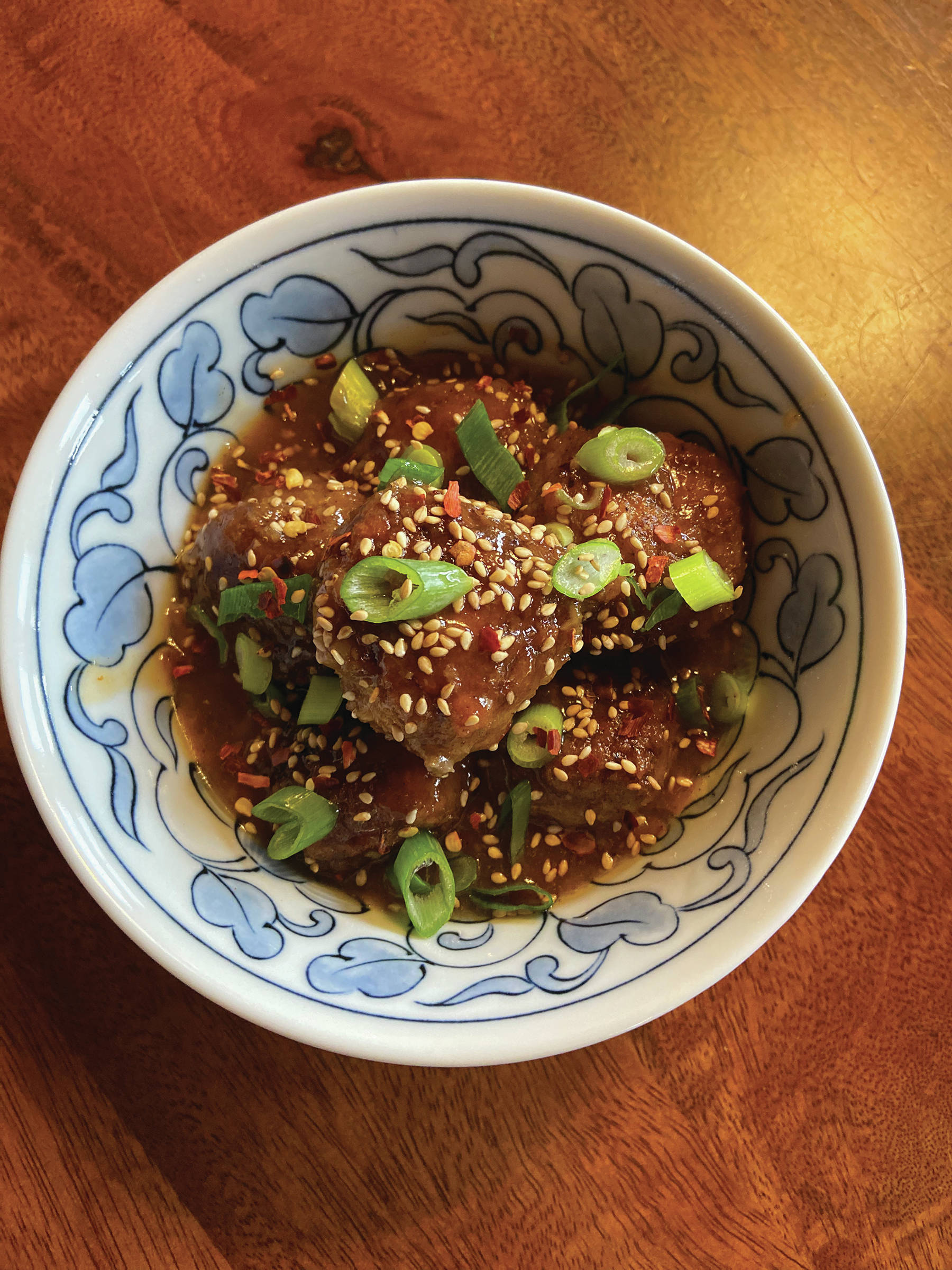 Asian meatballs made by Teri Robl on March 23, 2020, in her Homer, Alaska, kitchen. (Photo by Teri Robl)