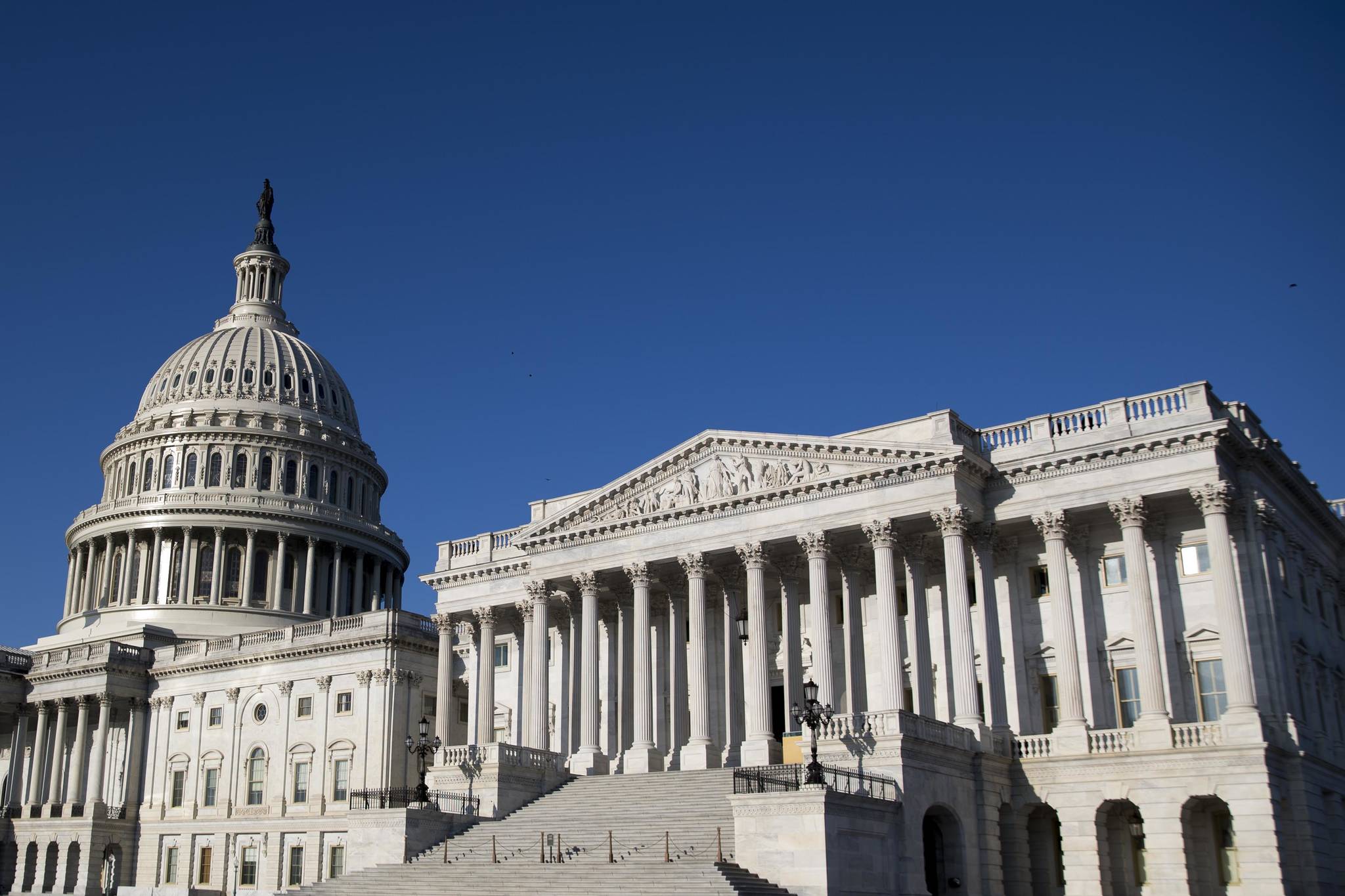 The Capitol is seen as House lawmakers prepare to debate emergency coronavirus response legislation on Capitol Hill, Friday, March 27, 2020, in Washington. (AP Photo/Andrew Harnik)