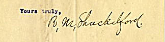 This is the signature of Richard Matthew Shackelford on a letter he wrote in 1898 to discuss the Alaska Hydraulic Syndicate’s efforts in Alaska.