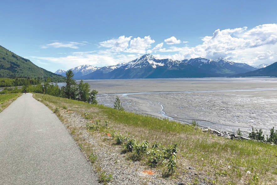 Views from the Bird to Gird bike path on a long-awaited trip taken Friday, June 5, 2020, near Bird, Alaska. (Photo by Kat Sorensen)