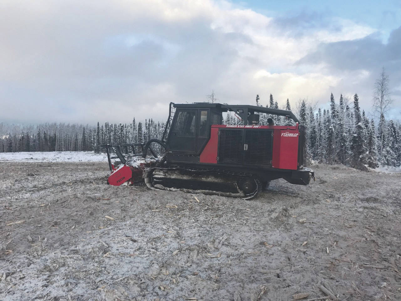 A finished portion of the Sterling Fuel Break completed by a masticator machine. (Photo provided by Kenai National Wildlife Refuge)