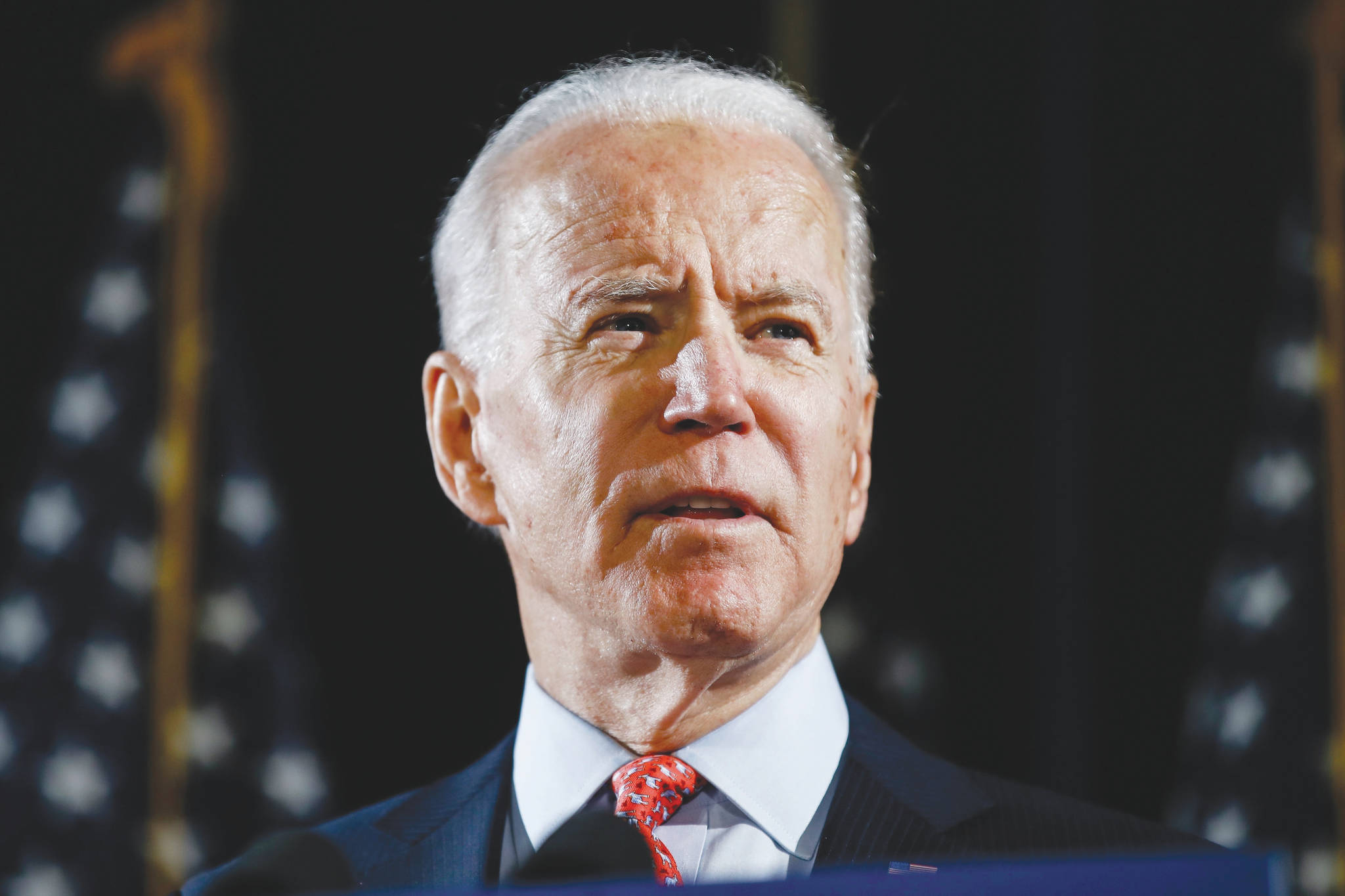 In this March 12 file photo, Democratic presidential candidate former Vice President Joe Biden speaks in Wilmington, Del. Democratic presidential candidate Joe Biden said on Sunday, Aug. 9, 2020, that if he’s elected, his administration would stop a proposed copper and gold mine in Alaska’s Bristol Bay region. The mine would be built near headwaters of the Bristol Bay salmon fishery about 200 miles southwest of Anchorage. Conservation and local tribal groups say they fear the mine will devastate the fishery. (AP Photo/Matt Rourke, File)