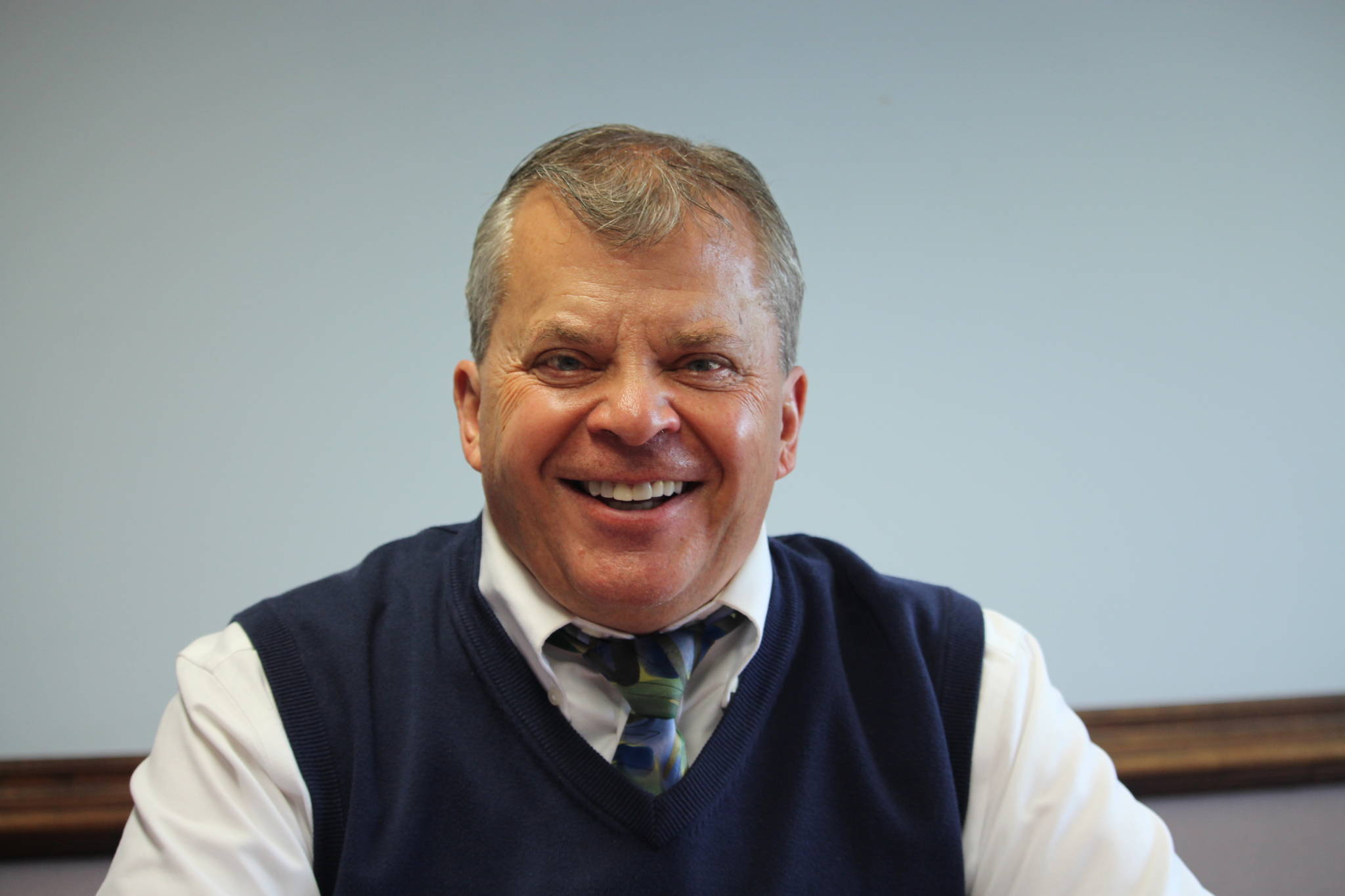 Tim Navarre, who is running for reelection to Kenai City Council, is photographed at the Peninsula Clarion office in Kenai, Alaska, on Sept. 14, 2020. (Photo by Brian Mazurek/Peninsula Clarion)