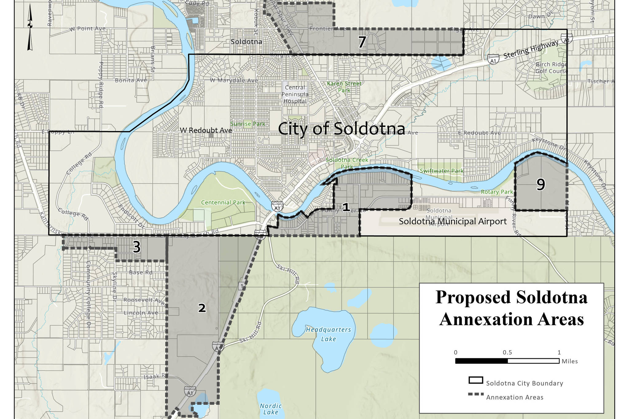 A map of the proposed Soldotna Annexation Areas. (Courtesy Alaska Local Boundary Commission)