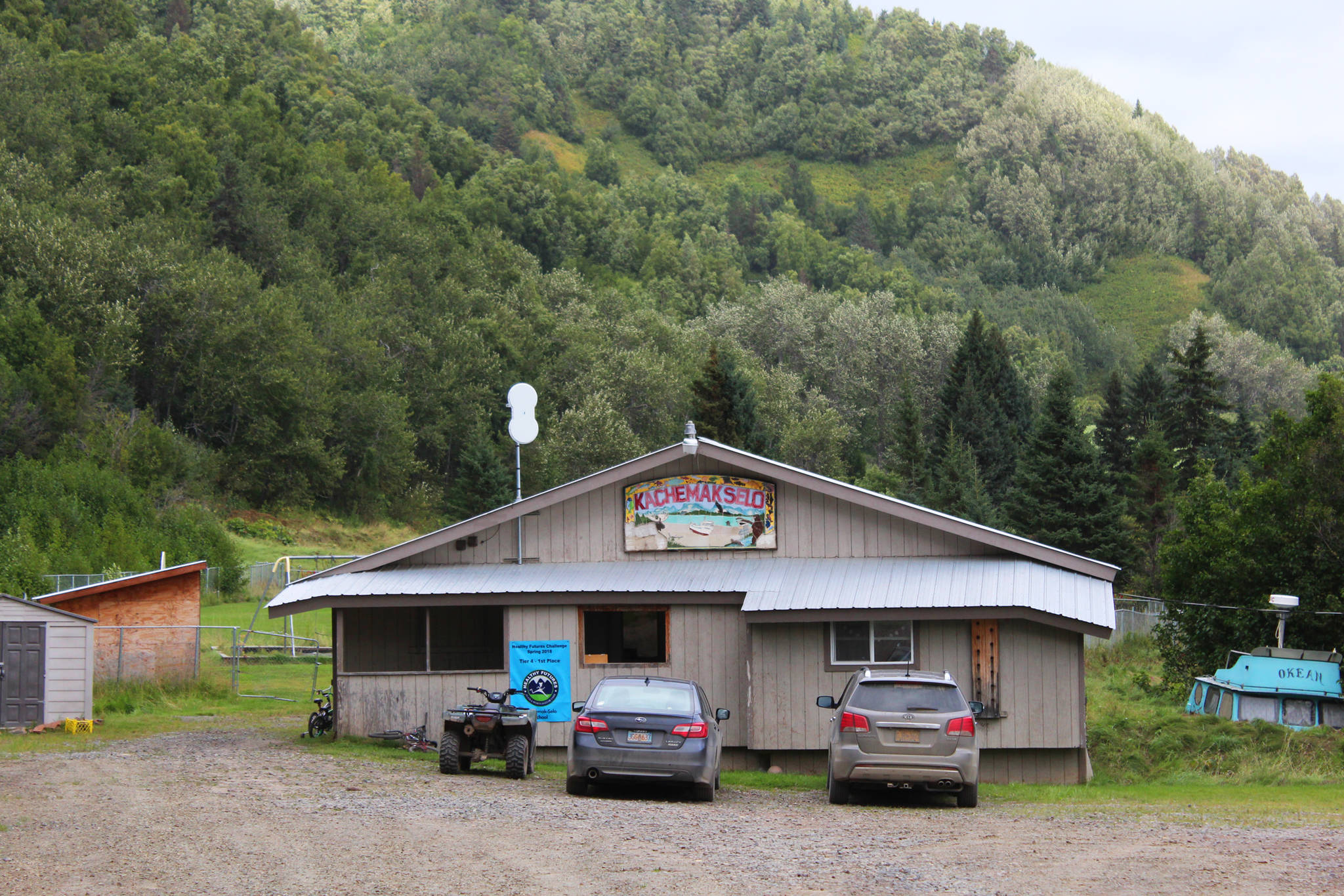 Photo by Megan Pacer/Homer News                                 One of the two buildings used to teach elementary school children in Kachemak Selo sits on the outer edge of the village Thursday, Aug. 30, 2018 in the village at the head of Kachemack Bay.