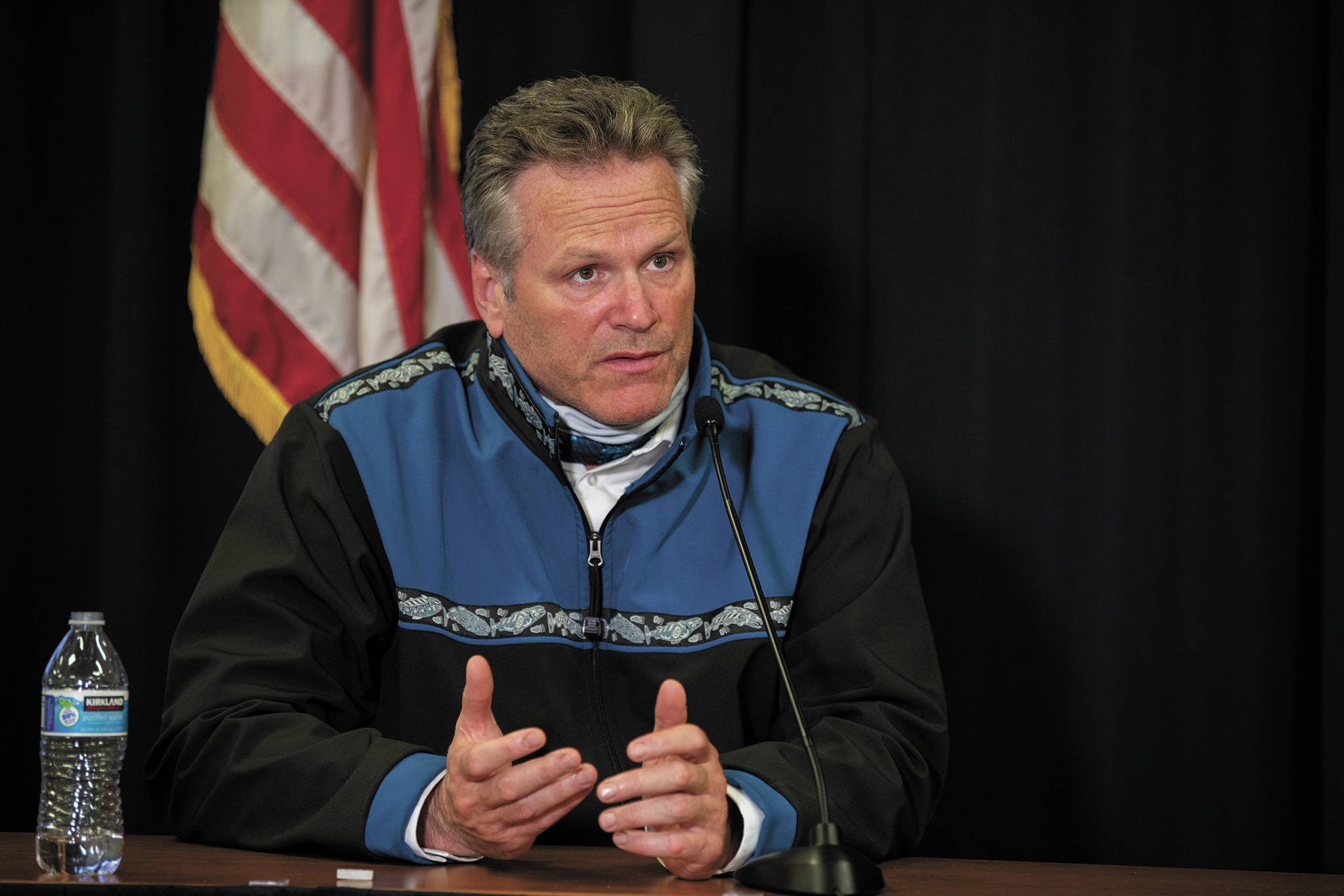 Gov. Mike Dunleavy addresses the public during a virtual town hall on Sept. 15, 2020 in Alaska. (Photo courtesy Austin McDaniel, Office of the Governor)