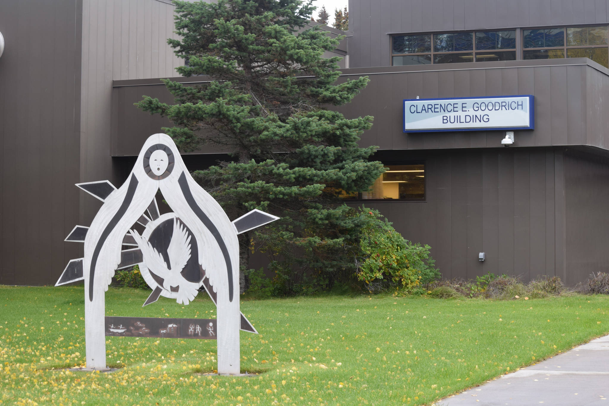 The outside of the Kenai Peninsula College Kenai River Campus’ Clarence E. Goodrich Building is seen in this Oct. 2, 2020, photo. (Photo by Ashlyn O’Hara/Peninsula Clarion)