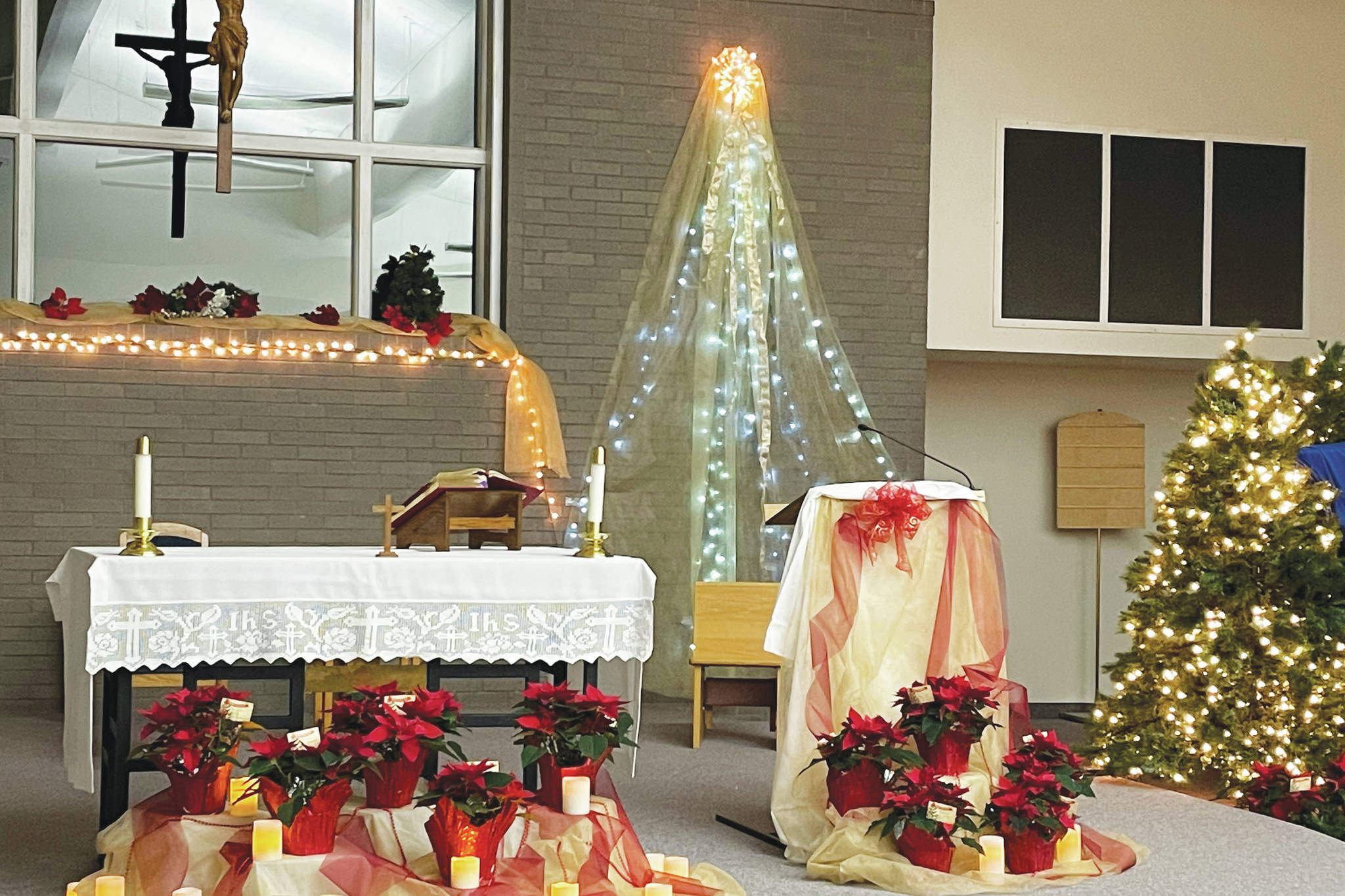 An altar at Our Lady Perpetual Help Catholic Church is seen on Wednesday, Dec. 23, 2020, in Soldotna, Alaska. (Photo courtesy of Kathryn Dunagan)