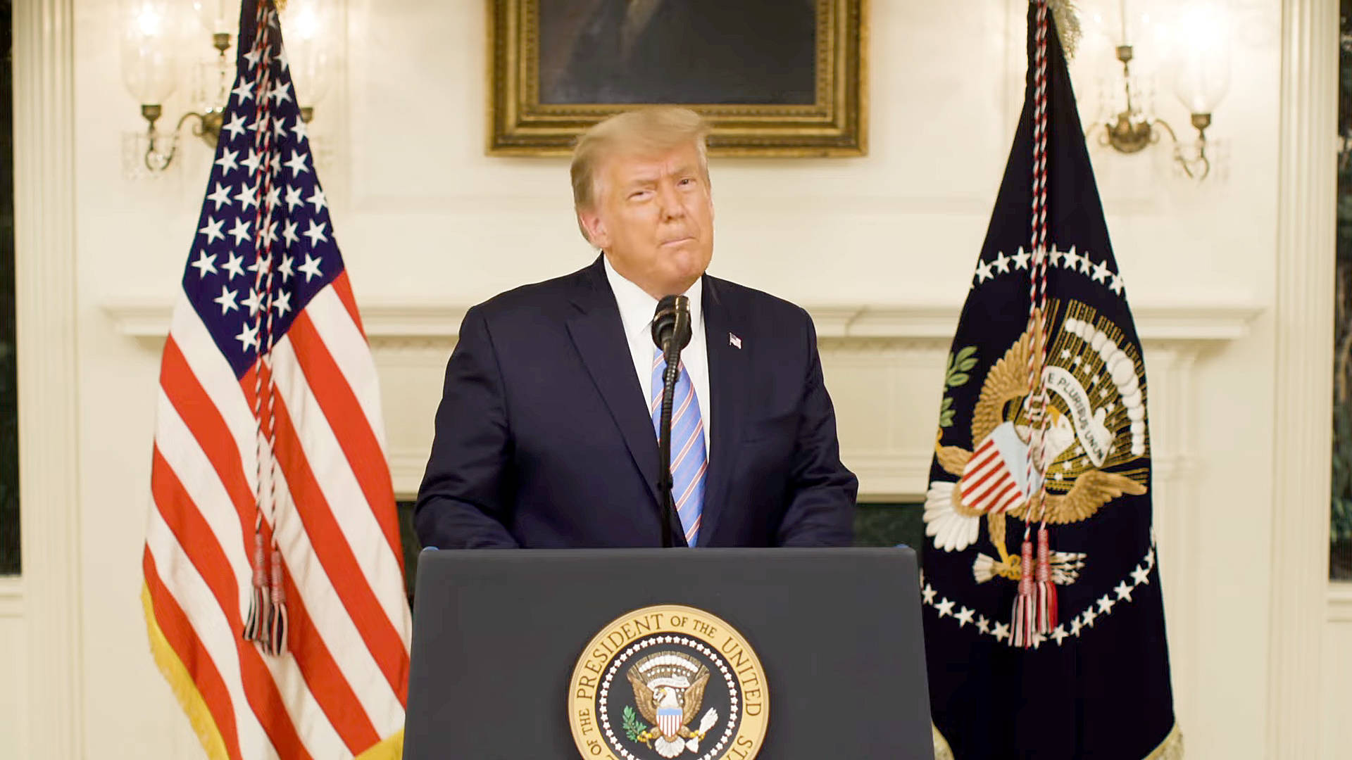President Donald Trump addresses the nation in a video from the White House on Thursday, Jan. 7, 2021. (Screenshot)