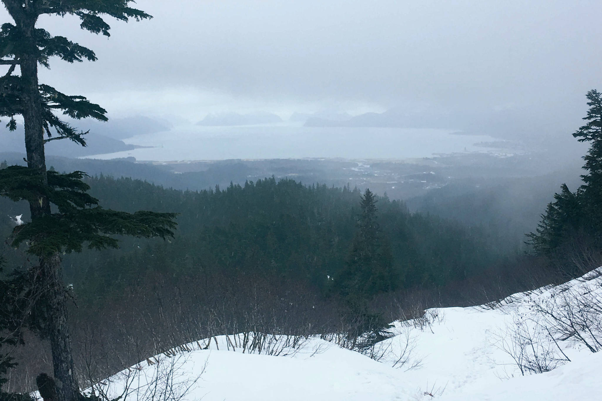 Lost Lake Trail, winter route. May 16, 2018. (Photo by Jeff Helminiak/Peninsula Clarion)