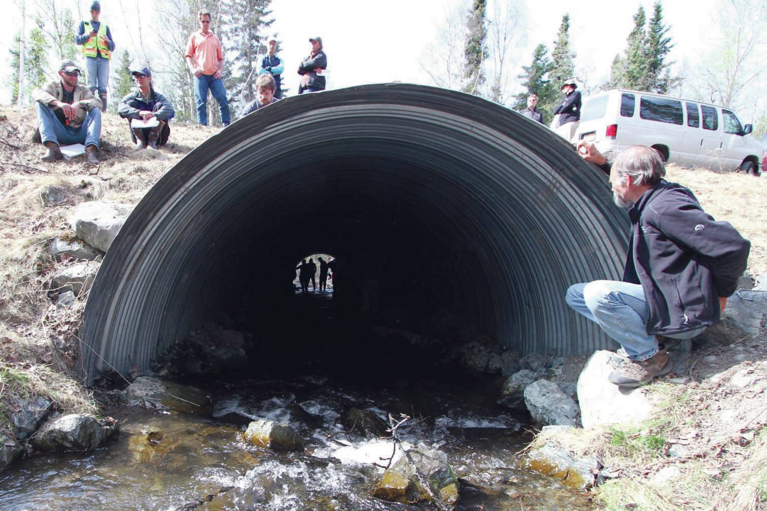 A fish friendly culvert in Alaska. (Photo by Katrina Liebich/USFWS)