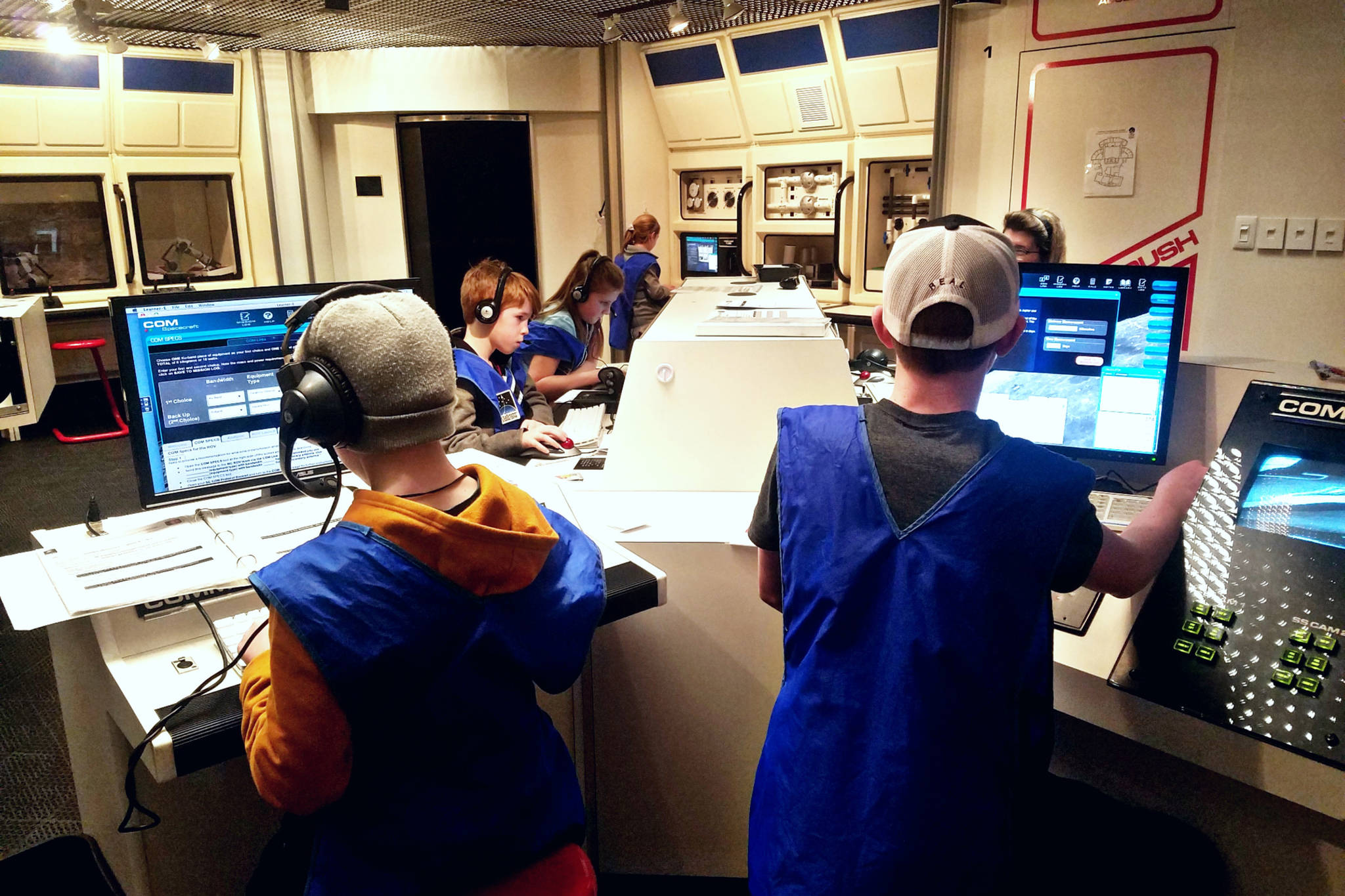 Kenai Peninsula students participate in a simulated space mission at the Challenger Learning Center in Kenai, Alaska, in this undated photo. (Courtesy Colette Gilmour/Challenger Learning Center)