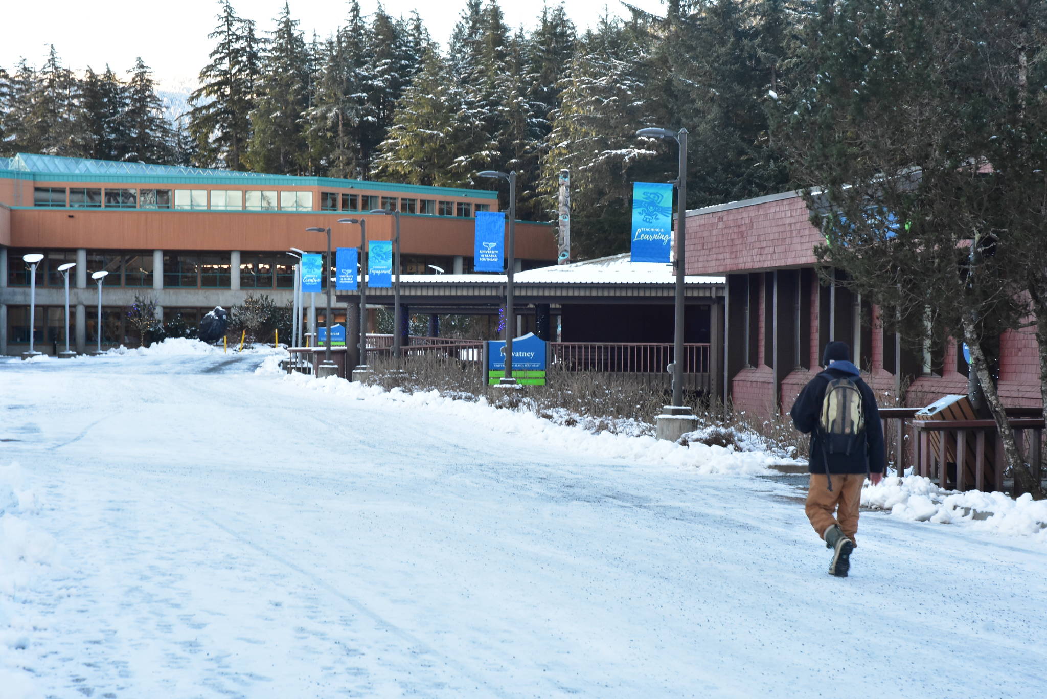 University of Alaska interim President Pat Pitney told lawmakers the system was an economic driver for the state. The system’s regional campuses, like UA Southeast, seen here on Jan. 26, were more focused on producing graduates in fields in high demand in Alaska. (Peter Segall / Juneau Empire)
