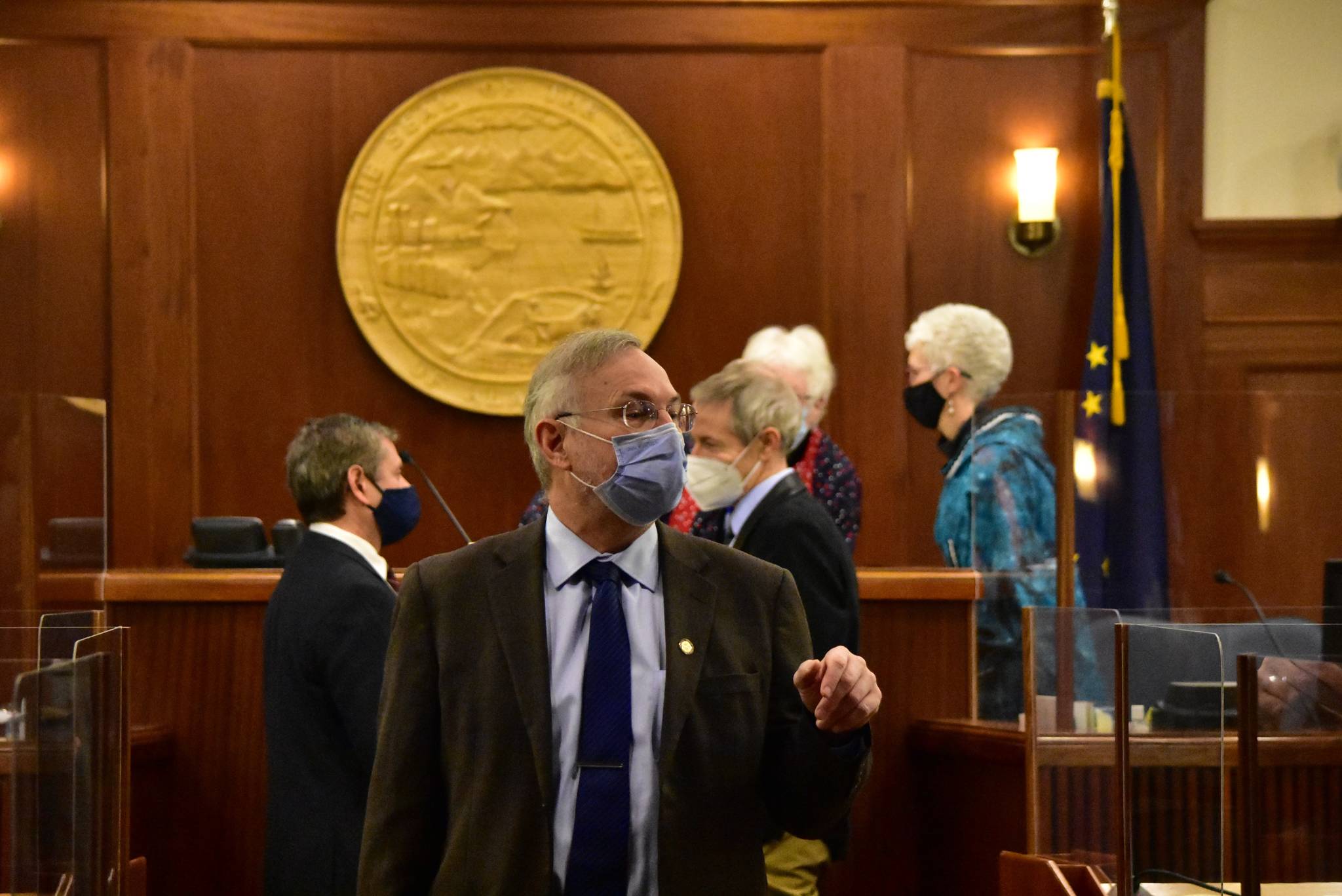 Rep. Bryce Edgmon, I-Dillingham, speaks to colleagues on Friday, Feb 12, 2021. Edgmon, who served as speaker of the house in 31st Legislature, was named Monday as a co-chair of the House Finance Committee. A full list of committee assignments is expected soon. (Peter Segall / Juneau Empire)