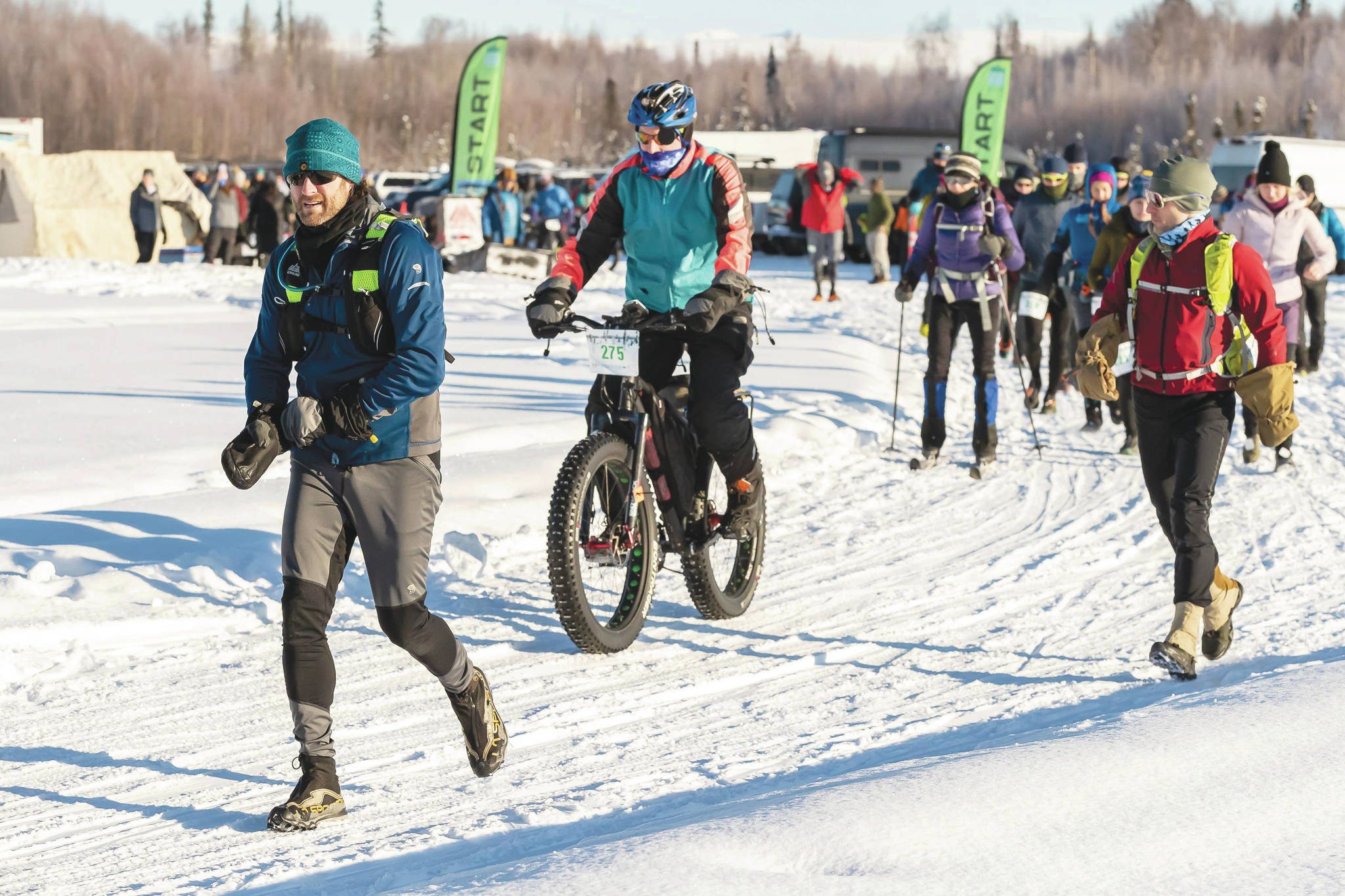 Photo by Andy Romang
Ben LaVigueur, 43, of Nikiski starts the Little Su 50K on Saturday in Big Lake. LaVigueur won the run category in the event.