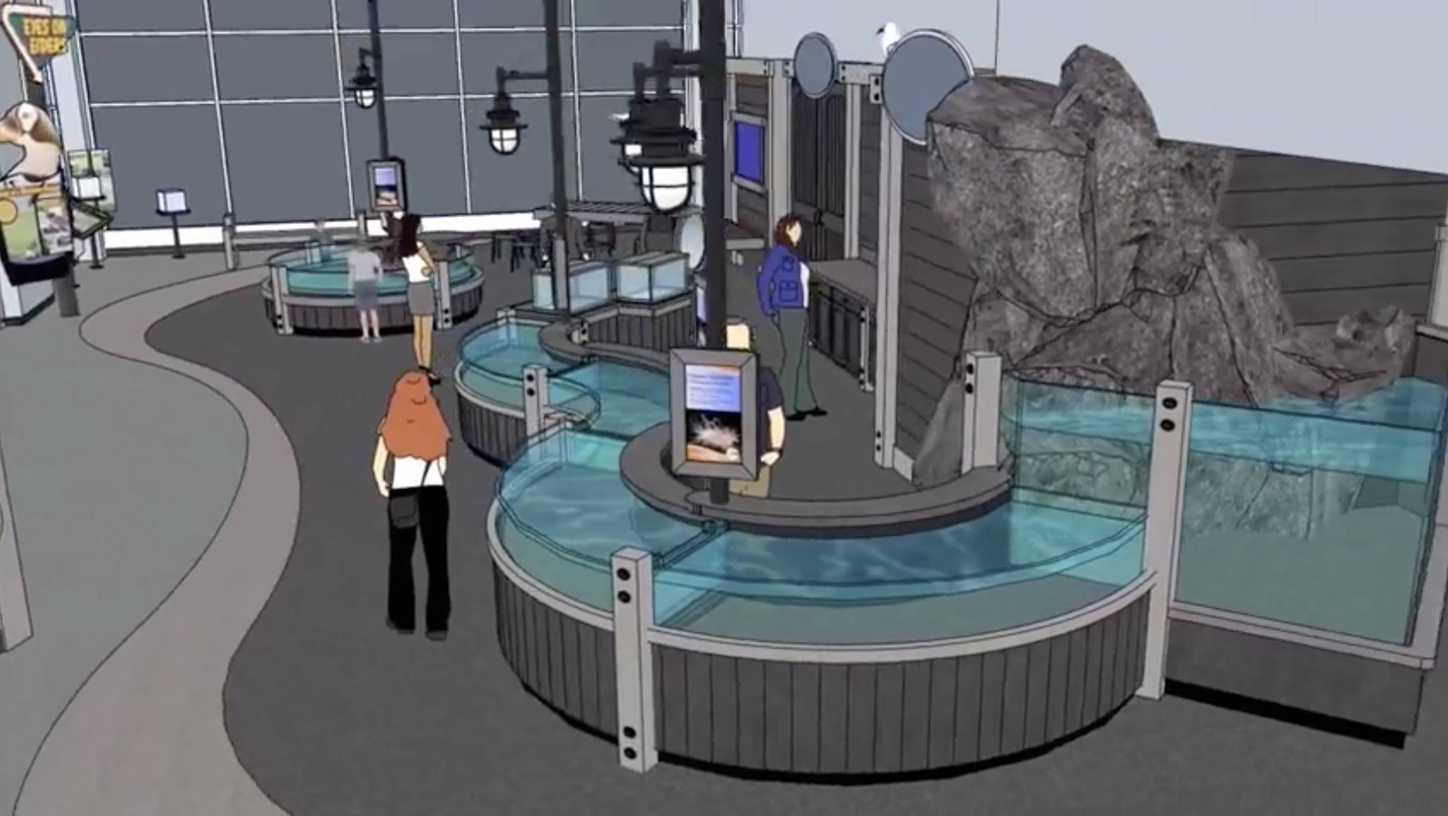 Computer rendering of the Rocky Coast Discovery Pool exhibit opening Spring 2021. (Photo courtesy Alaska SeaLife Center)