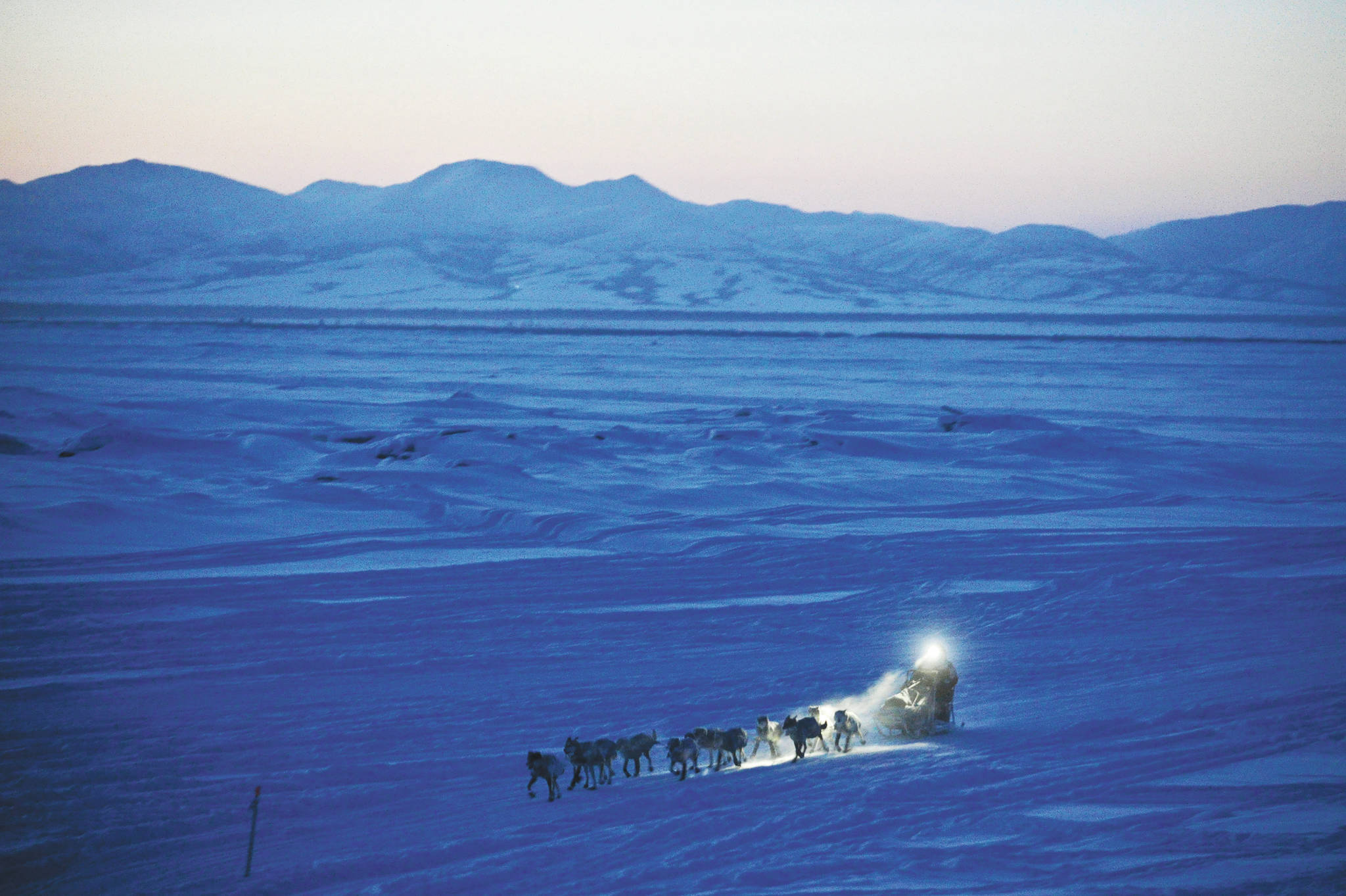 In this March 11, 2012, file photo, Dallas Seavey pulls in to the checkpoint in Unalakleet, Alaska, during the Iditarod Trail Sled Dog Race. The world’s most famous sled dog race starts Sunday, March 7, 2021, without its defending champion in a contest that will be as much dominated by unknowns and changes because of the pandemic as mushers are by the Alaska terrain. (Marc Lester/Anchorage Daily News via AP, File)