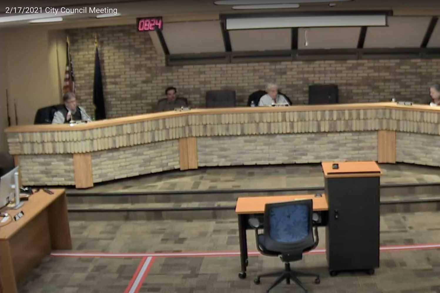 The Kenai City Council meets on Wednesday, Feb. 18 in Kenai, Alaska. (Screenshot)