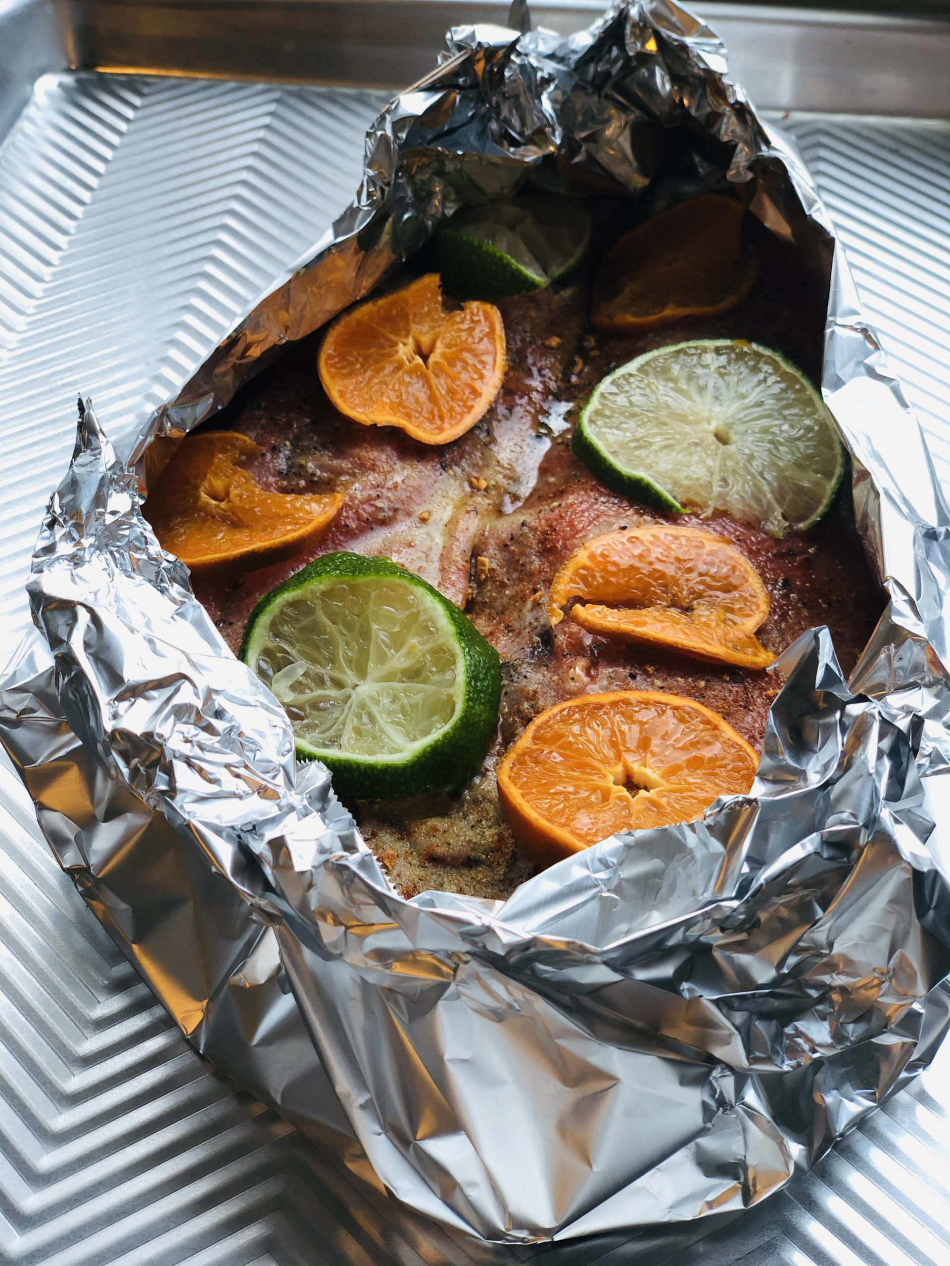 Victoria Petersen / Peninsula Clarion 
Fresh citrus and pantry staples like taco seasoning and granulated garlic make for an easy and delicious baked salmon that’s ready to be enjoyed inside a taco.