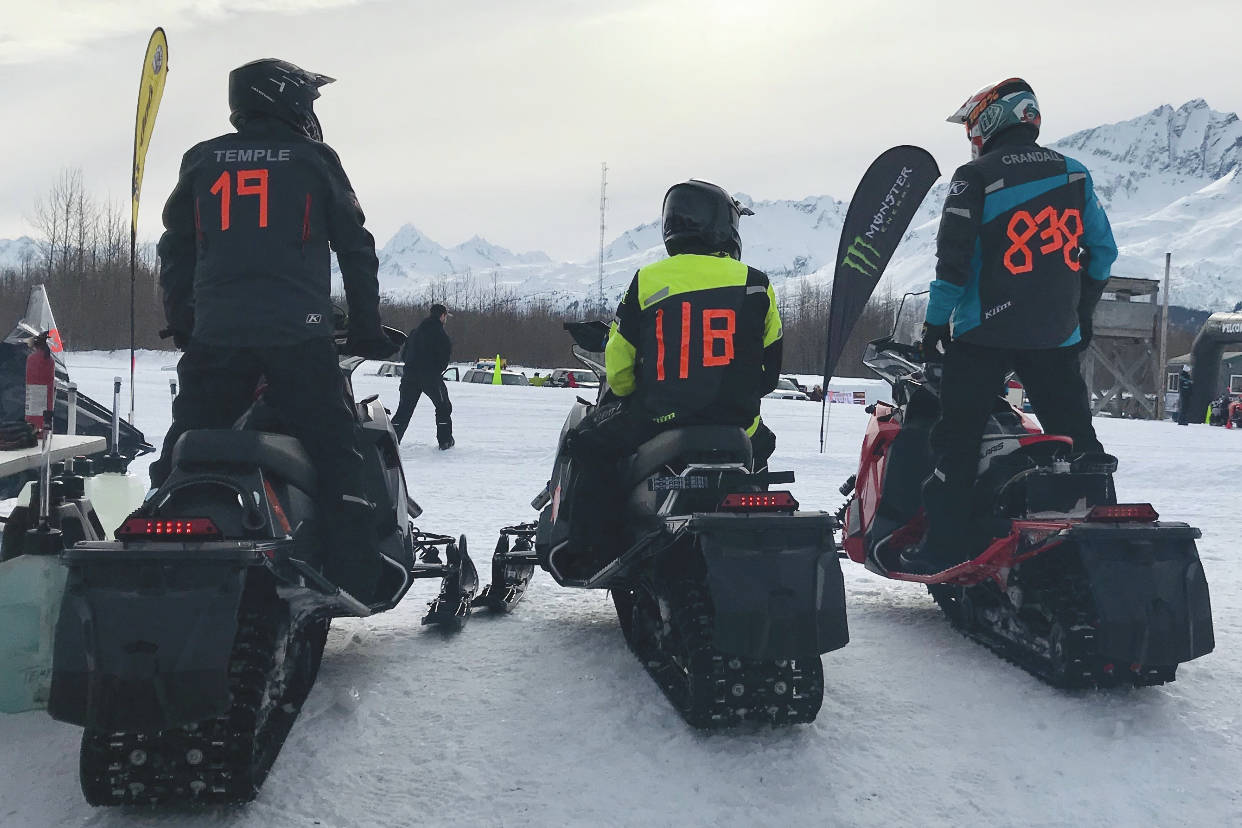 Soldotna’s Travis Temple, Chad Moore and Cole Crandall at the Valdez Mayor’s Cup on Saturday, March 20, 2021, in Valdez, Alaska. (Photo provided)