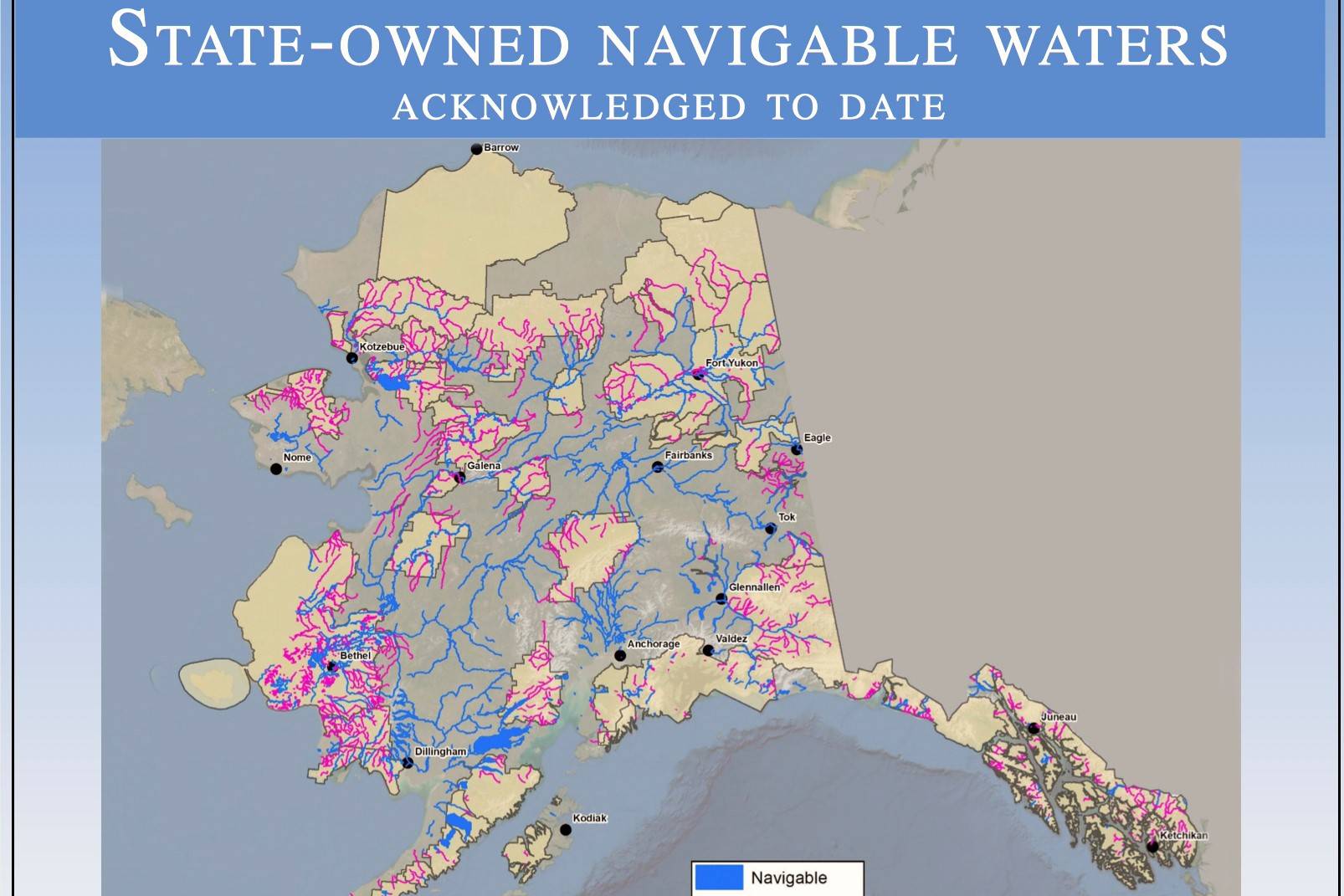 Screenshot
This screenshot of a presentation included in a Friday afternoon news conference shows state-owned waterways.