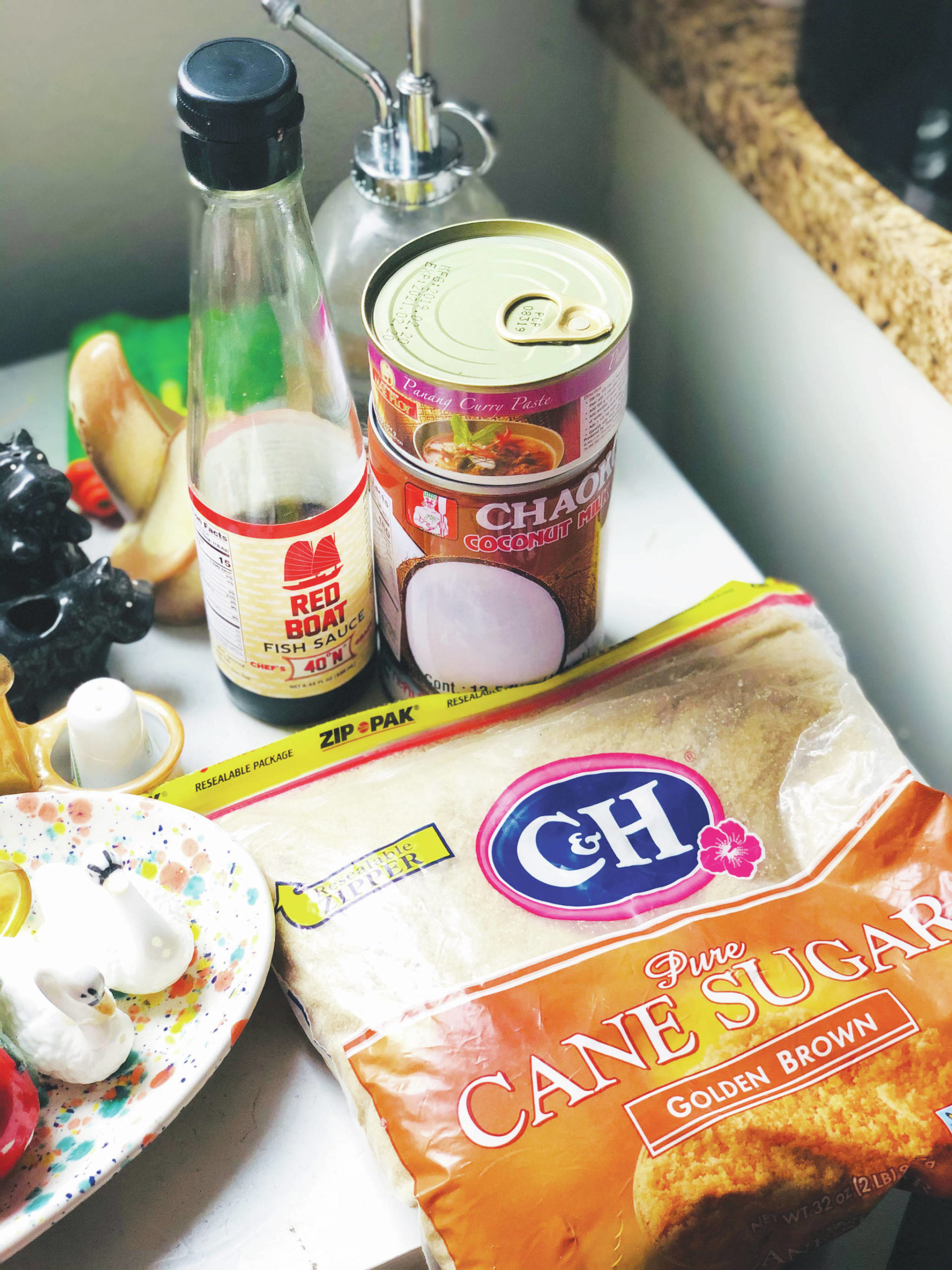 Gathering ingredients for Thai-inspired curry, an easy one-pan, weeknight meal, photographed on April, 13, 2021, in Anchorage, Alaska. (Photo by Victoria Petersen/Peninsula Clarion)