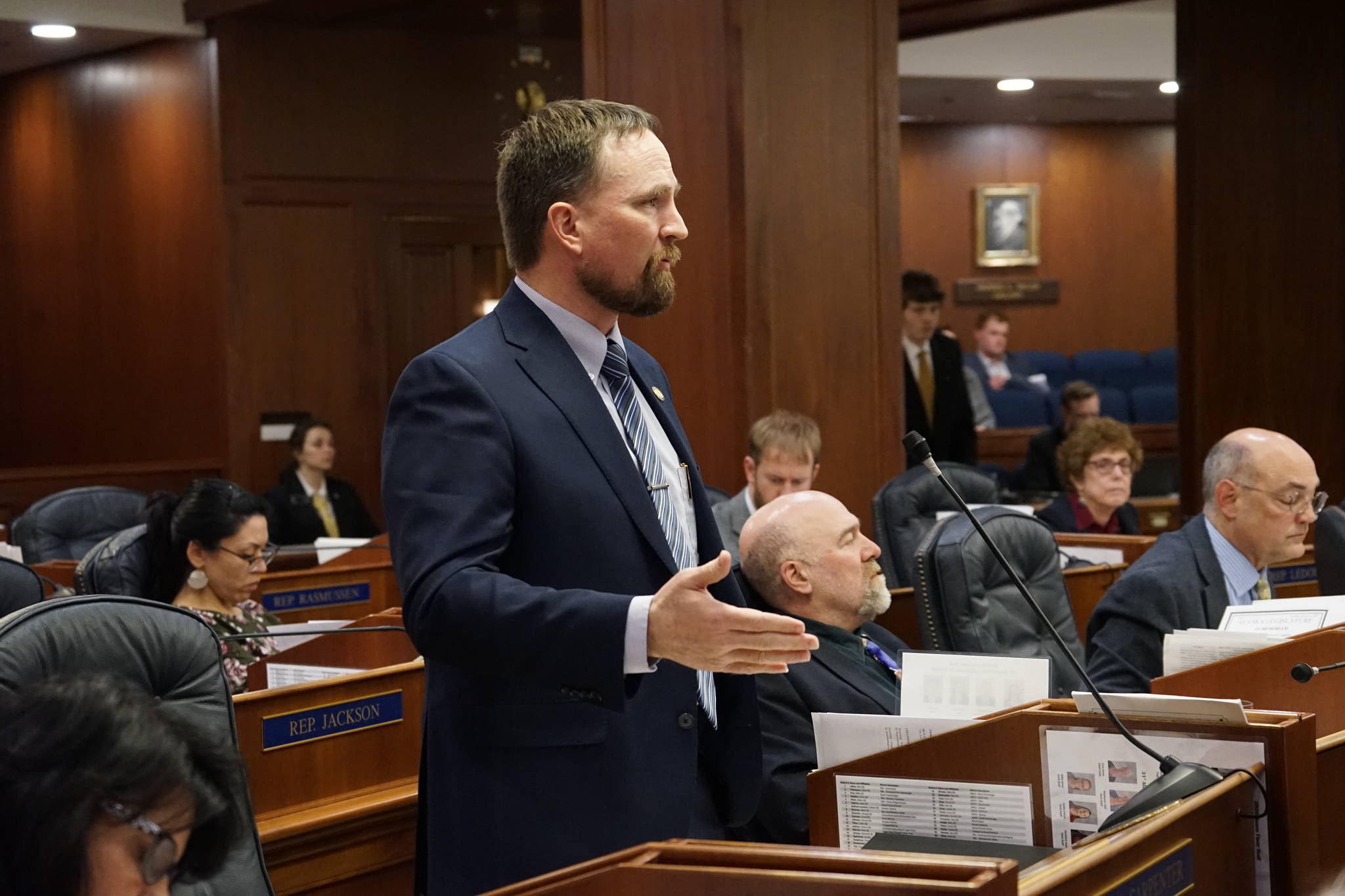 Rep. Ben Carpenter, R-Nikiski, speaks during a debate on a supplemental budget on Wednesday, March 18, 2020. (Courtesy photo | Brian Hild, House Majority Digital Media Specialist)